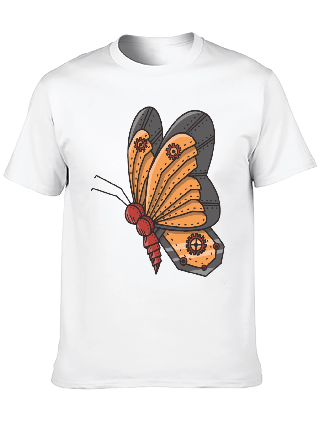 Black Steampunk Butterfly Graphic Tee - Unique Insect Design view 10