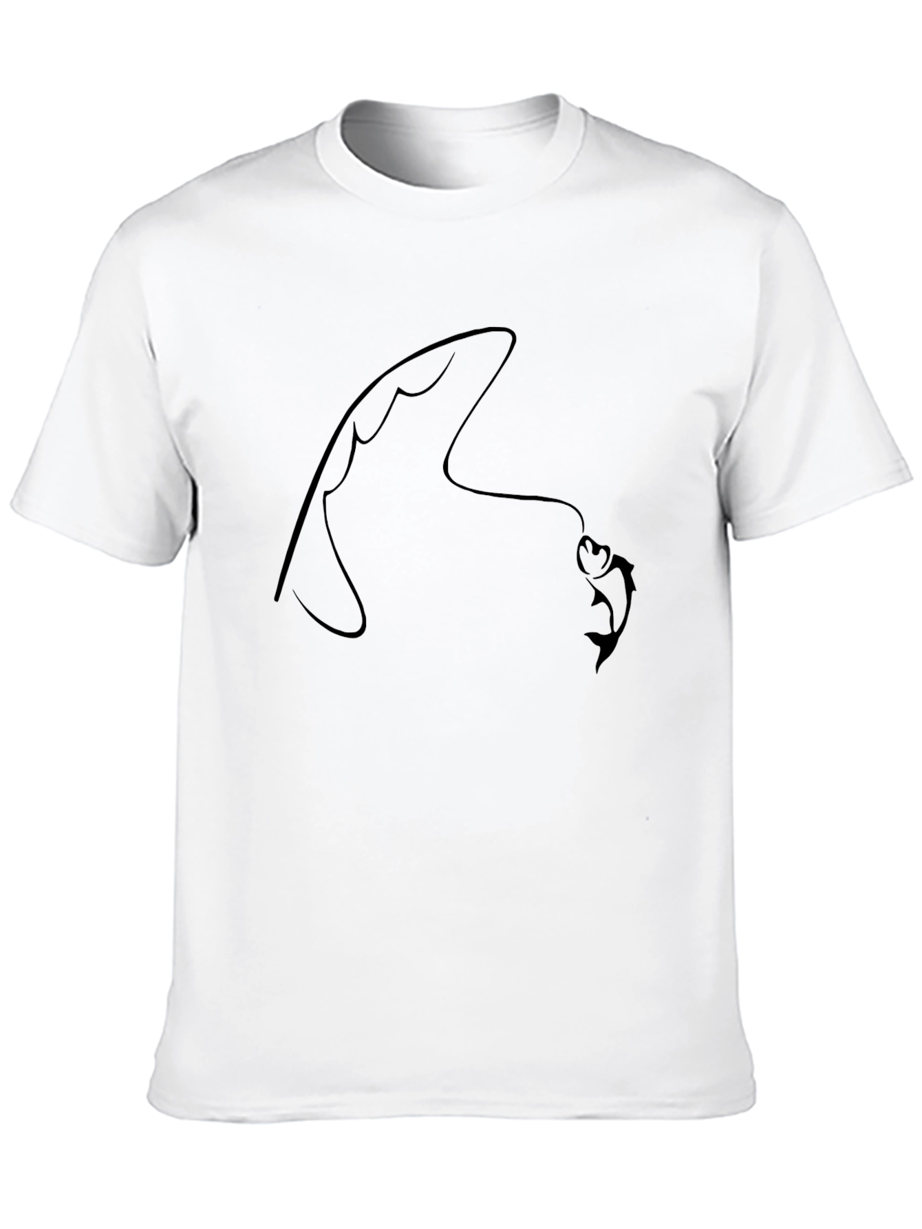 Black Fishing Line Art Black Tee - Angler's Style view 10
