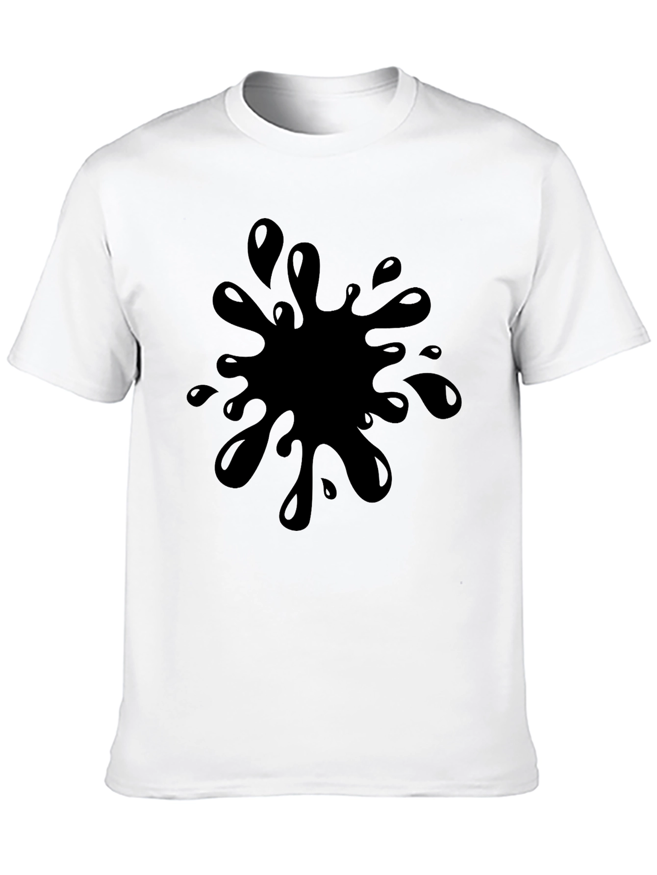 Black Black T-Shirt with Splash Graphic - Casual Wear view 10