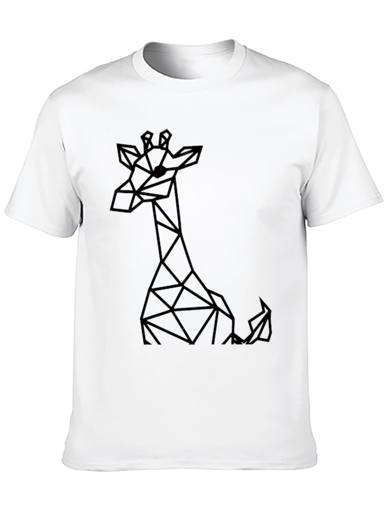 Black Geometric Giraffe Black T-Shirt view 10