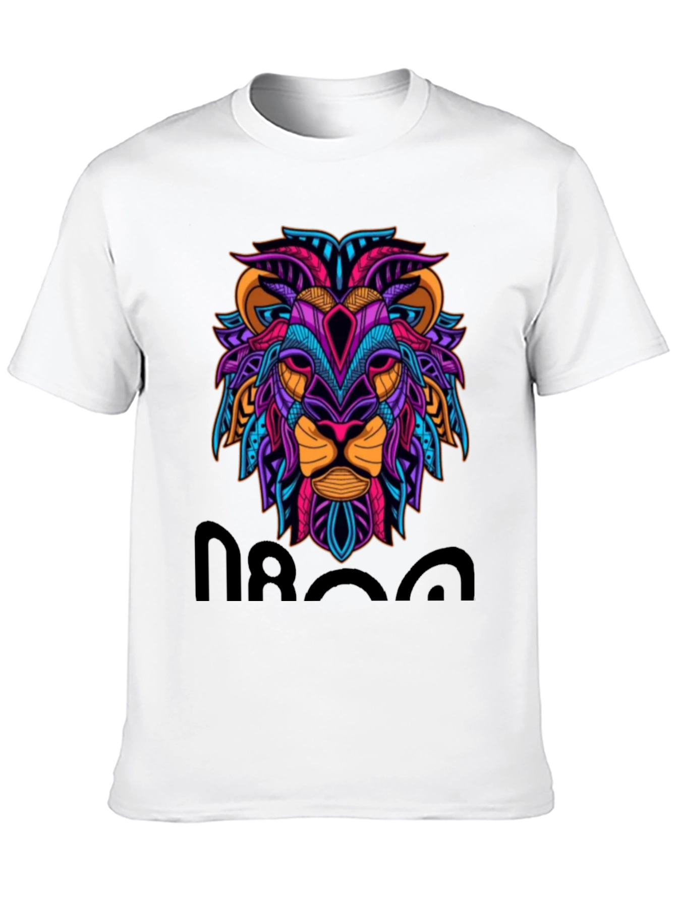 Black Lion Graphic Print Tee - Men's Black T-Shirt view 10