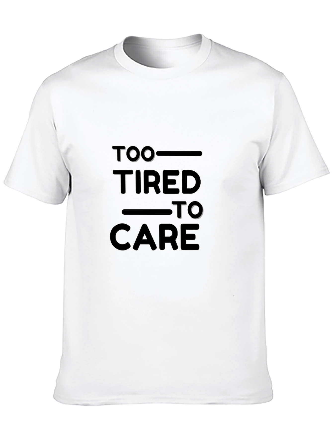 Black Too Tired to Care Black Graphic Tee view 10