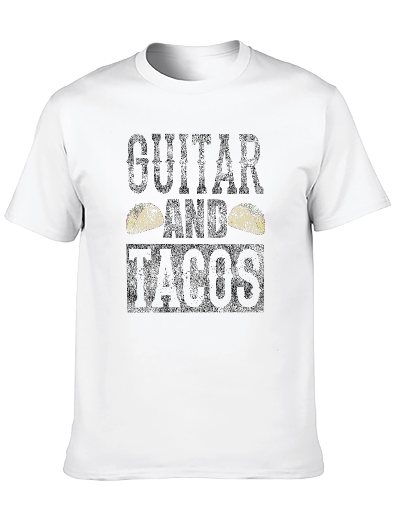 Black Guitar and Tacos Black Graphic T-Shirt view 10