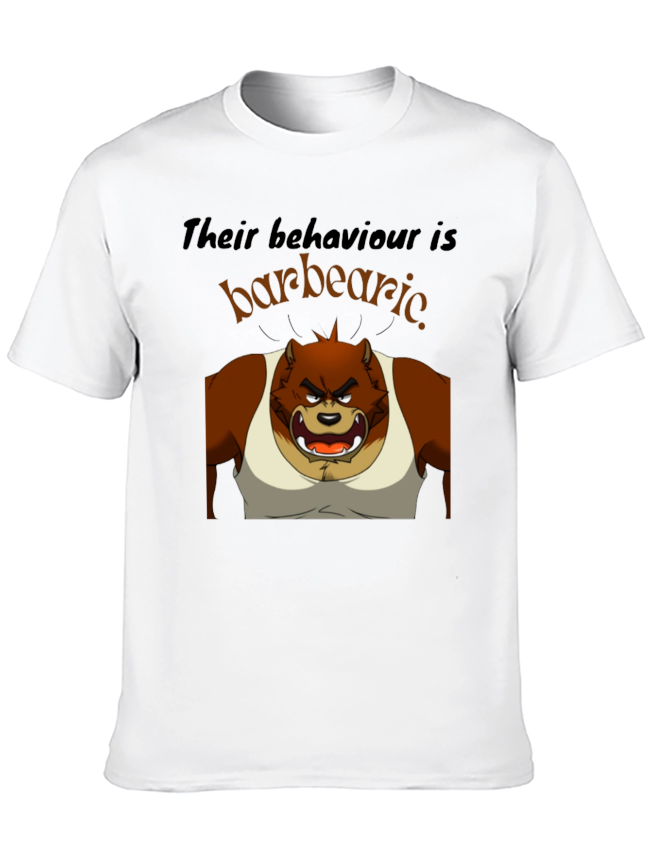 Black Barbearic Cartoon Bear T-Shirt view 10