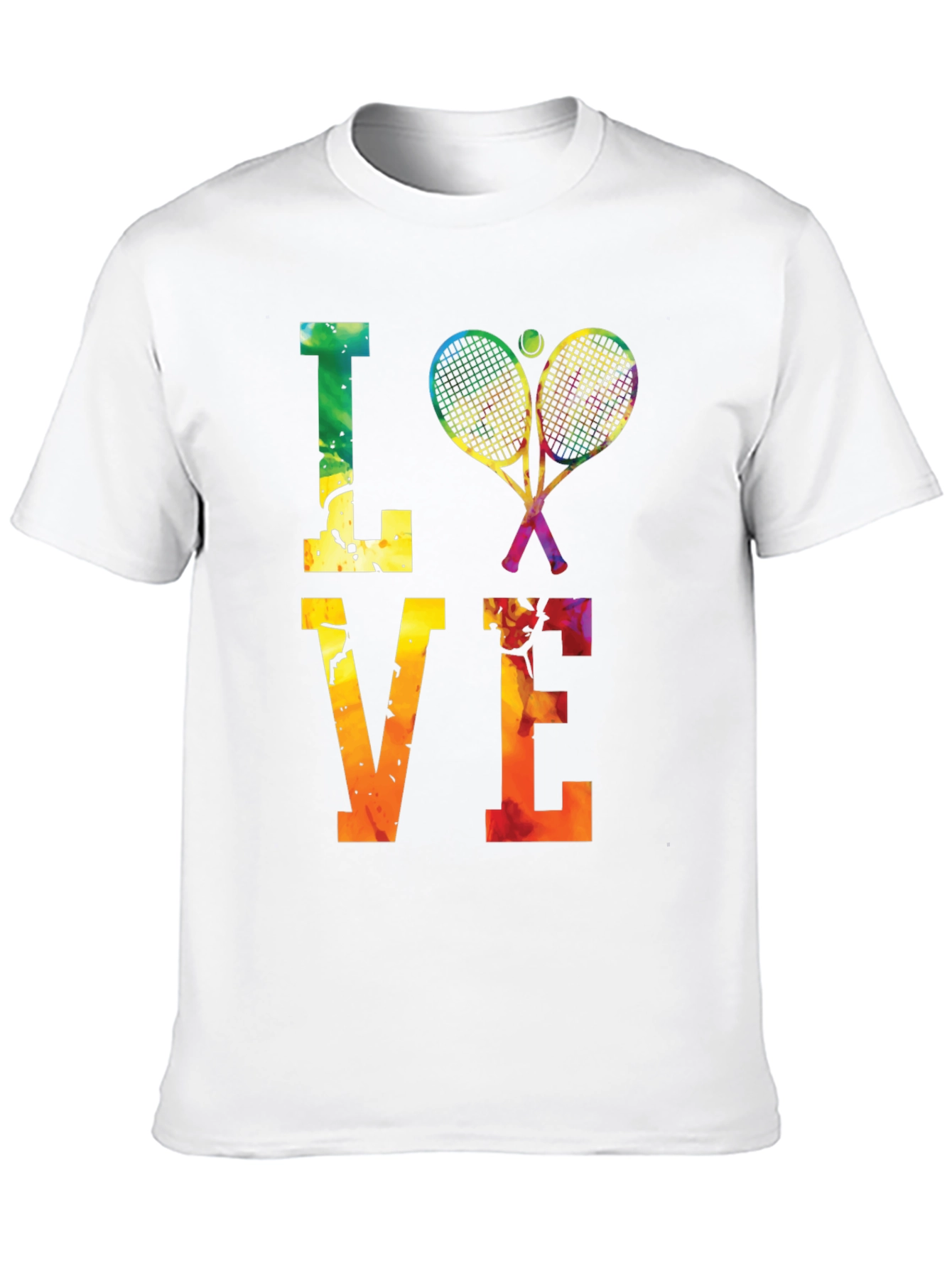Black Tennis LOVE T-Shirt - Colorful Graphic Tee view 10