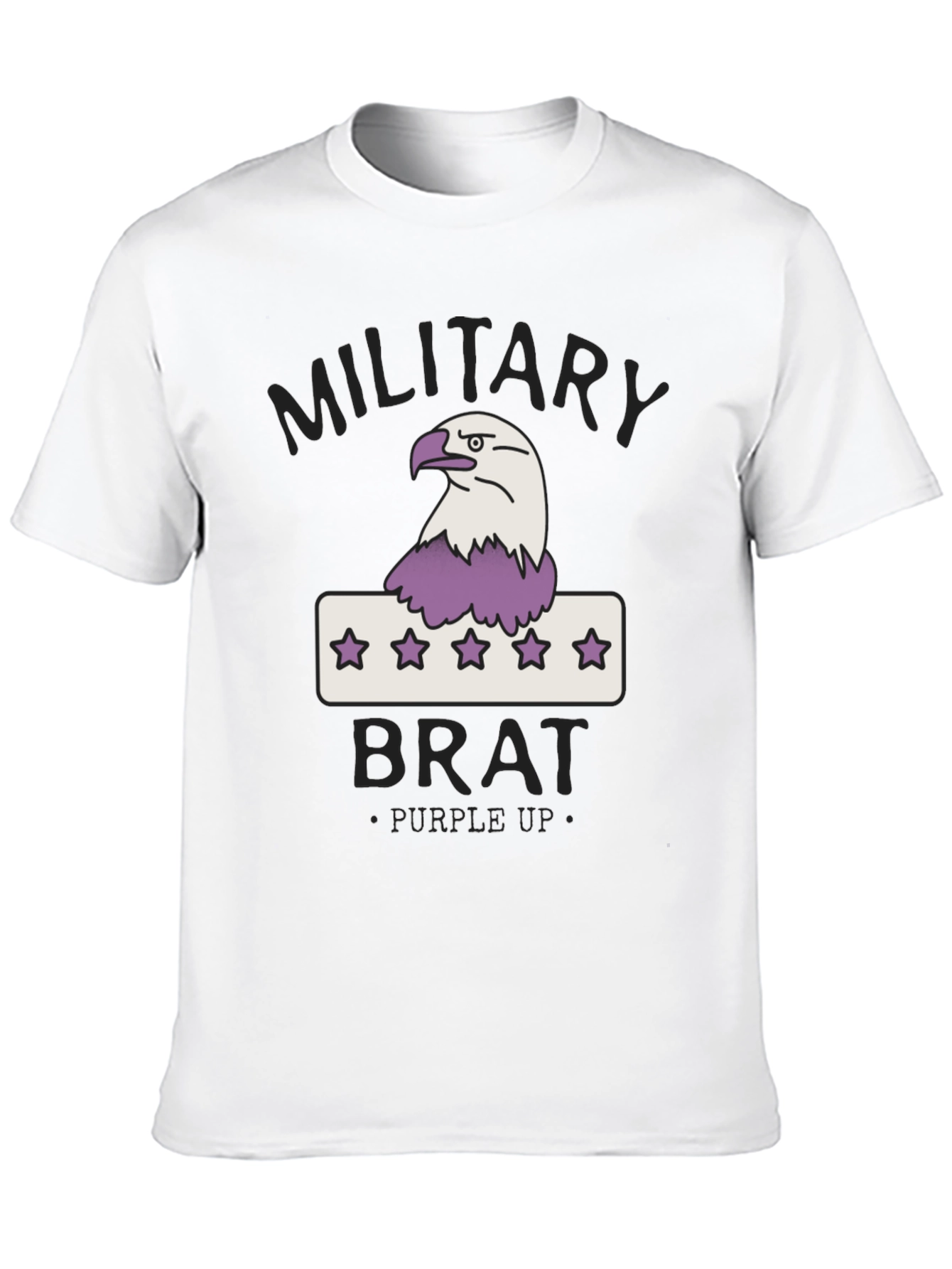 Black Military Brat T-Shirt - Purple Up view 10