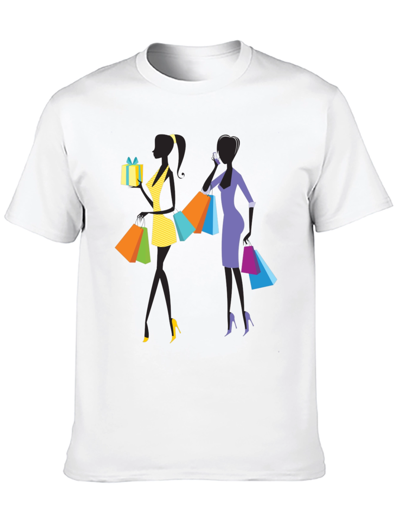 Black Stylish Shopping Women Graphic T-Shirt view 10