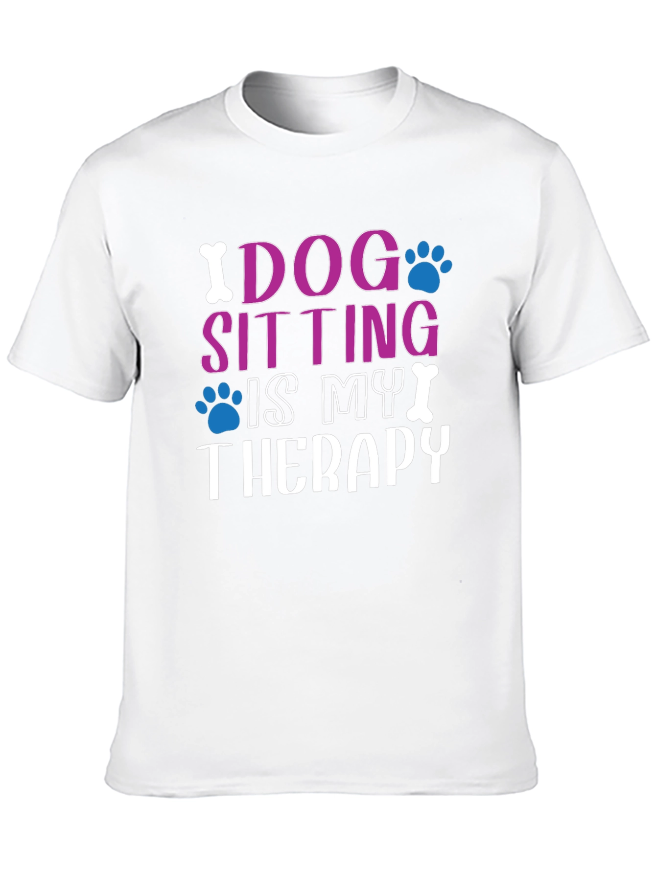 Black Dog Sitting Is My Therapy Black T-Shirt view 10