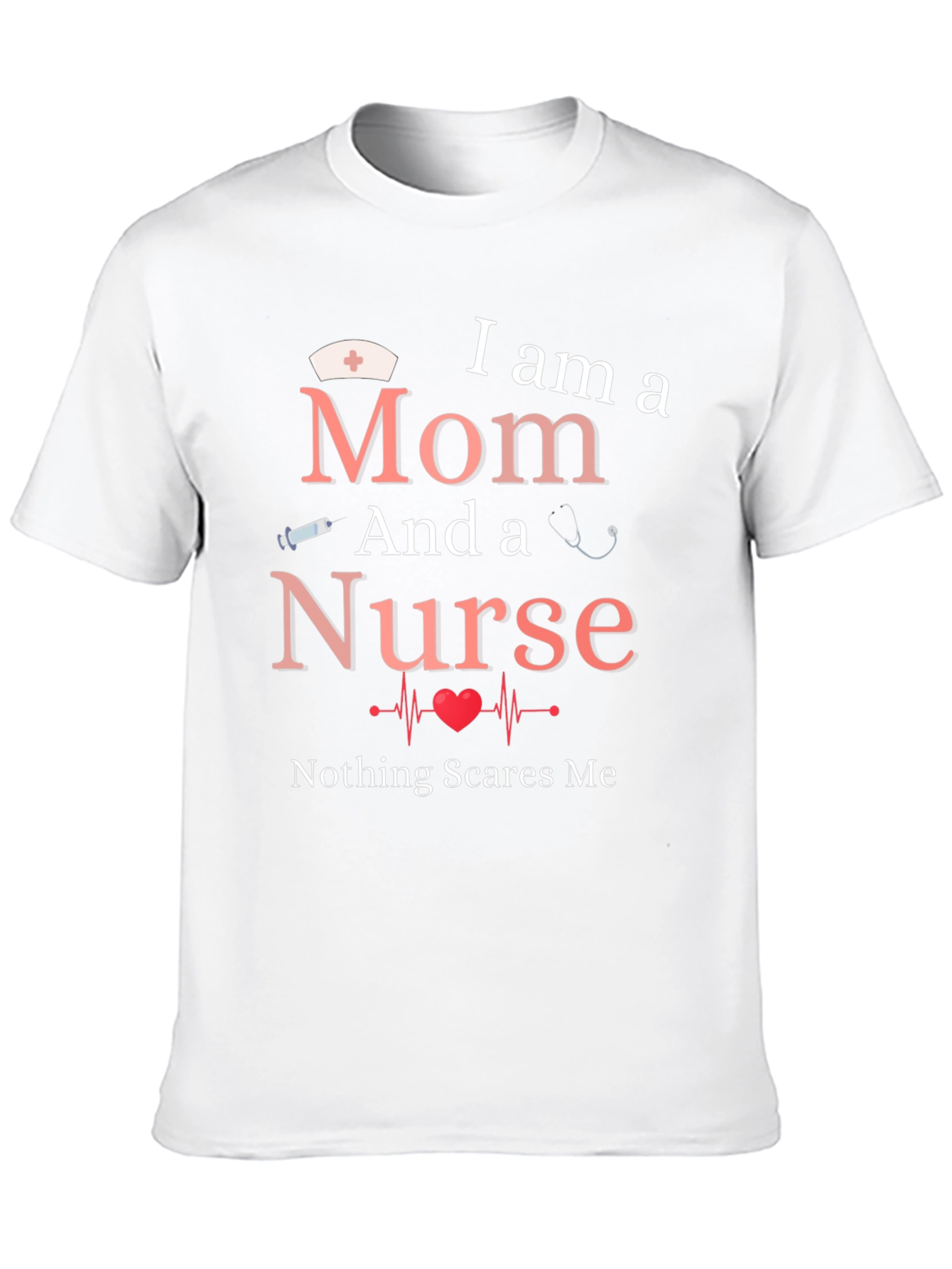 Black Mom and Nurse T-Shirt - Nothing Scares Me! view 10