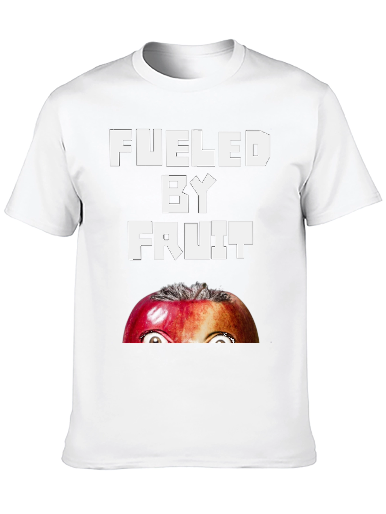 Black Fueled By Fruit T-Shirt - Funny Apple Face Tee view 10