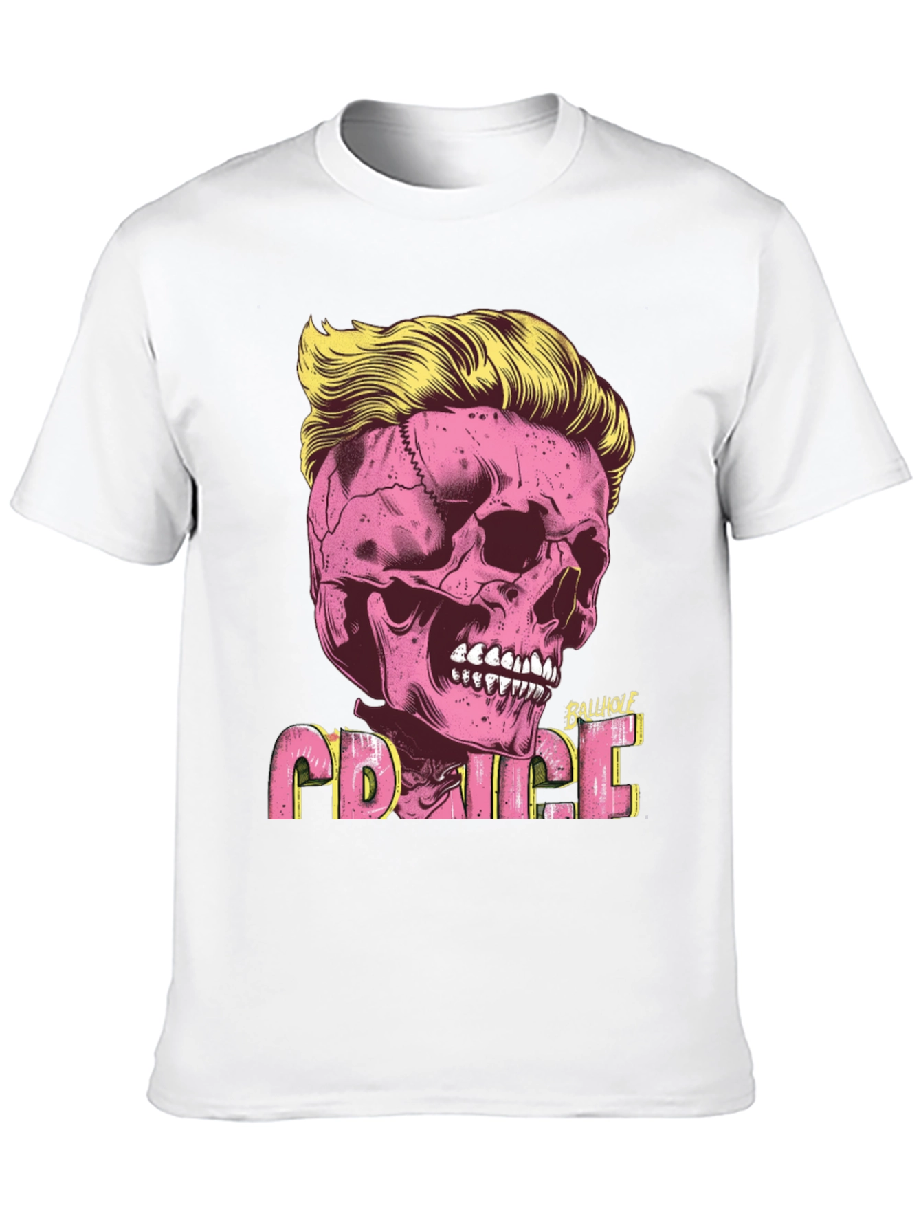 Black Skull with Hair T-shirt view 10