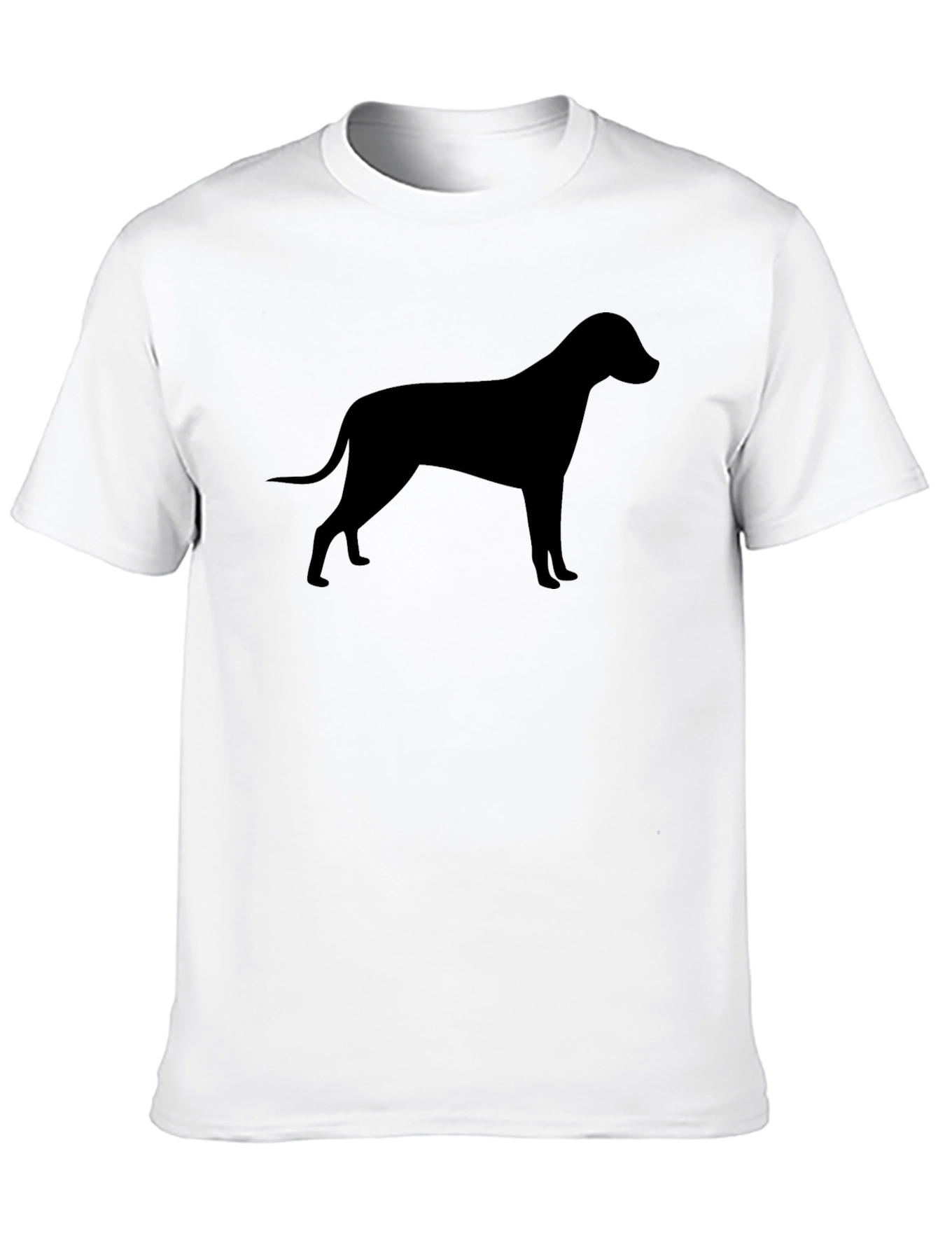 Black Dog Silhouette Black T-Shirt, Unisex Casual Tee view 10