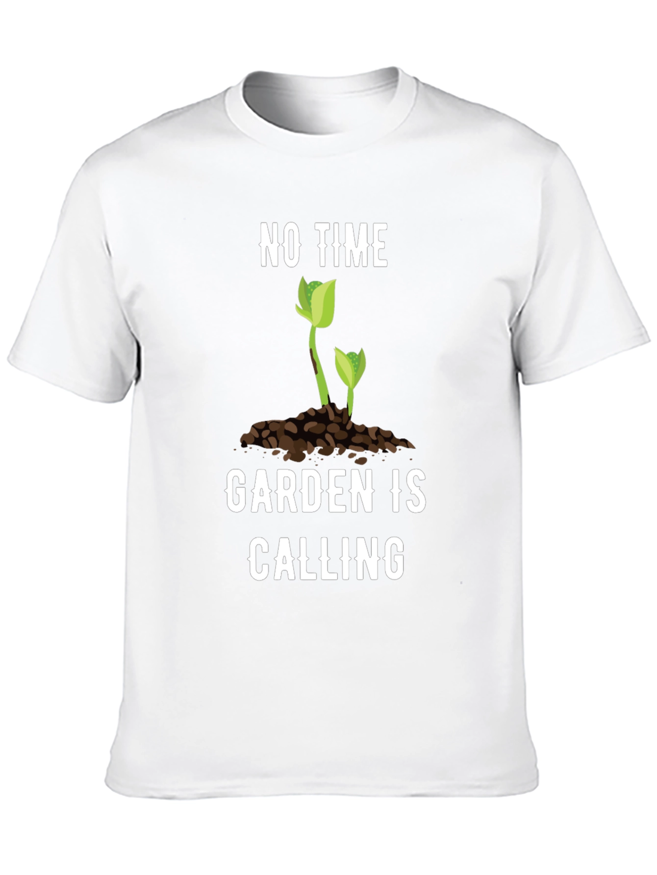 Black Gardening T-Shirt - "No Time, Garden is Calling" Tee view 10