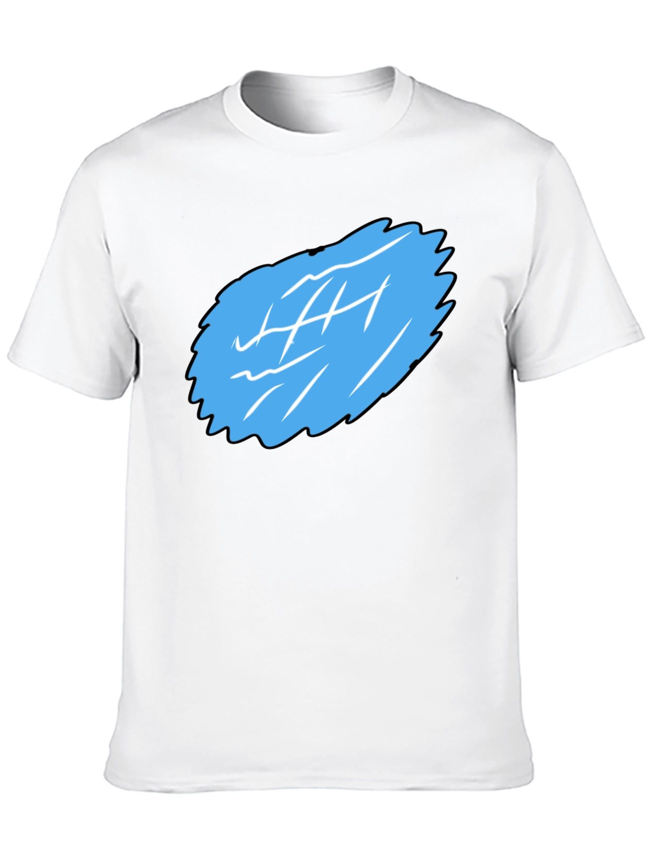 Black Men's Black Graphic Tee - Abstract Blue Design view 10