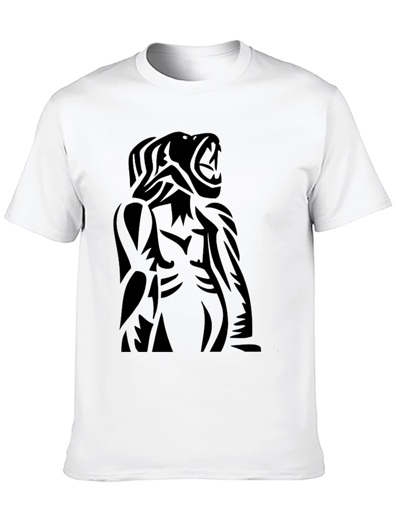 Black Roaring Beast Black Graphic Tee - Bold Statement Shirt view 10