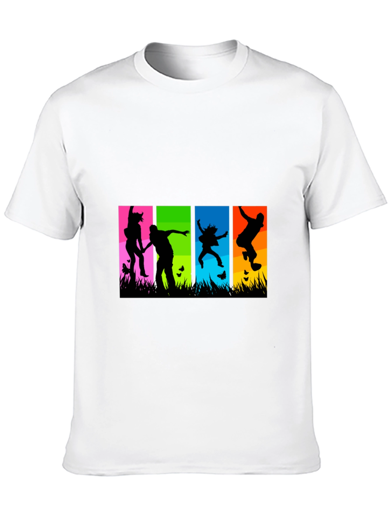 Black Colorful Silhouette Jumpers Black T-Shirt view 10