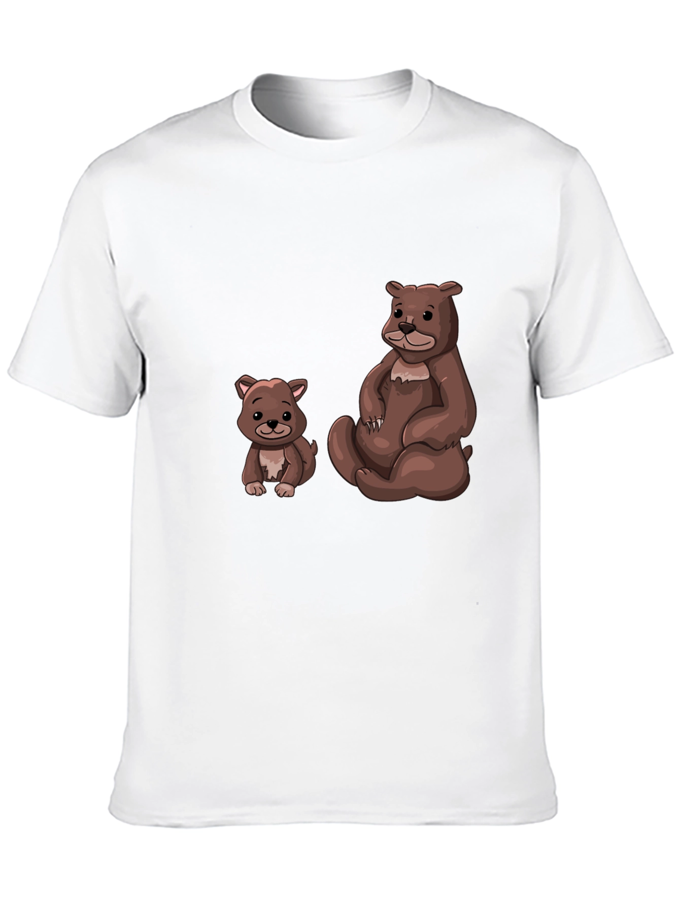 Black Cute Bears Graphic Black T-Shirt - Casual Wear view 10