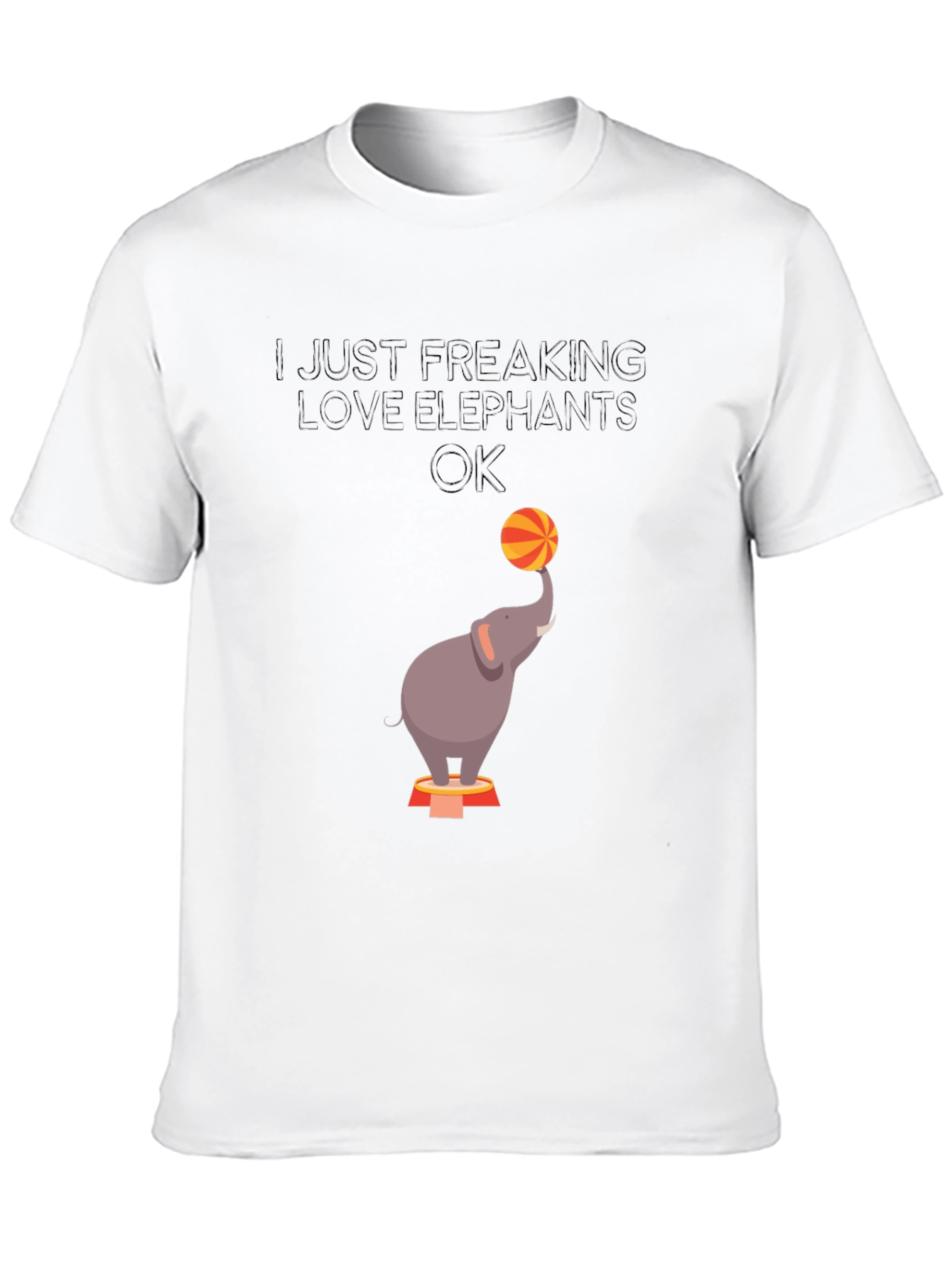 Black Elephant Lover Graphic Tee - Circus Elephant Ball Design view 10