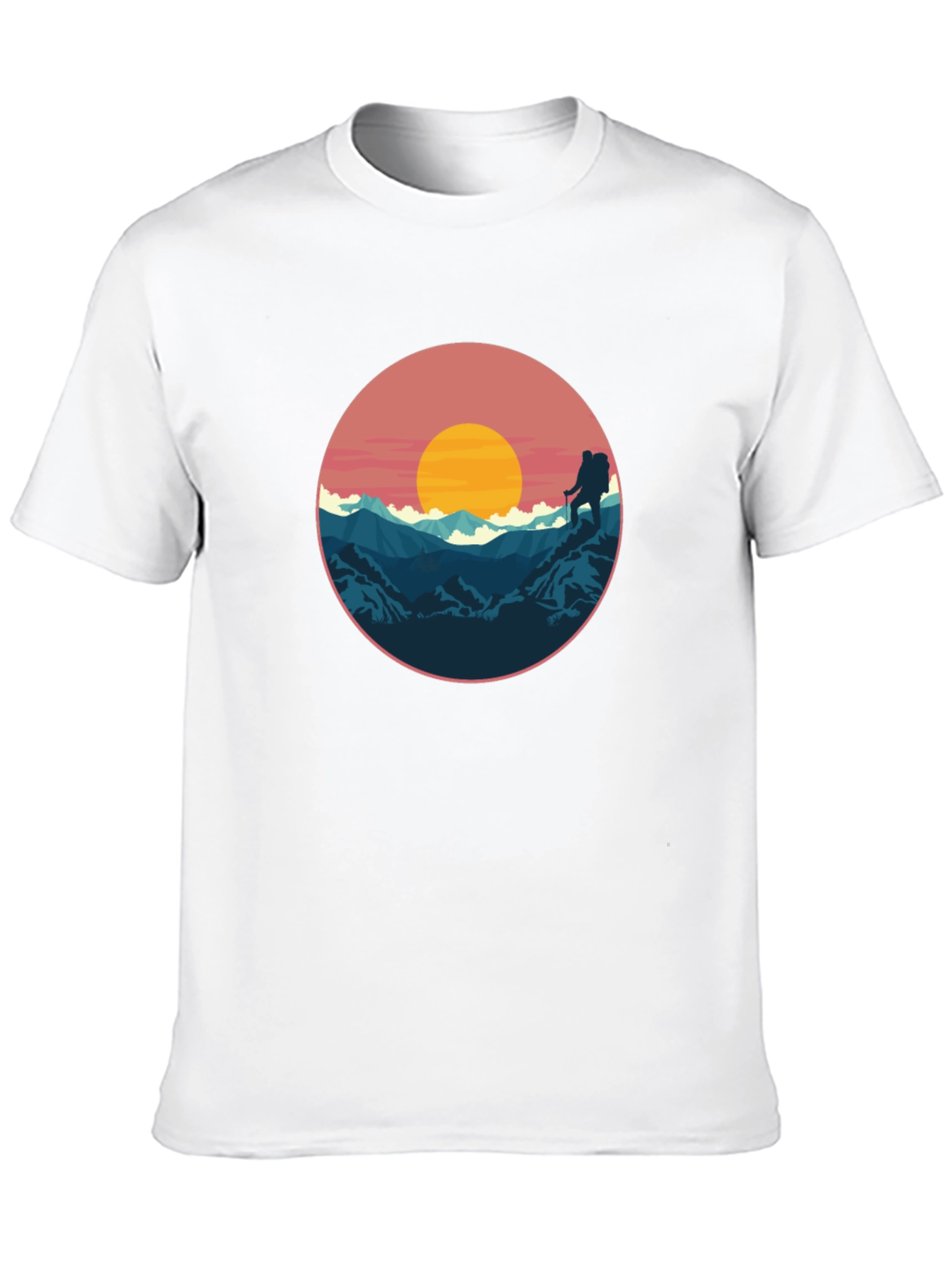 Black Hiking Adventure T-Shirt - Mountain Sunset Graphic Tee view 10