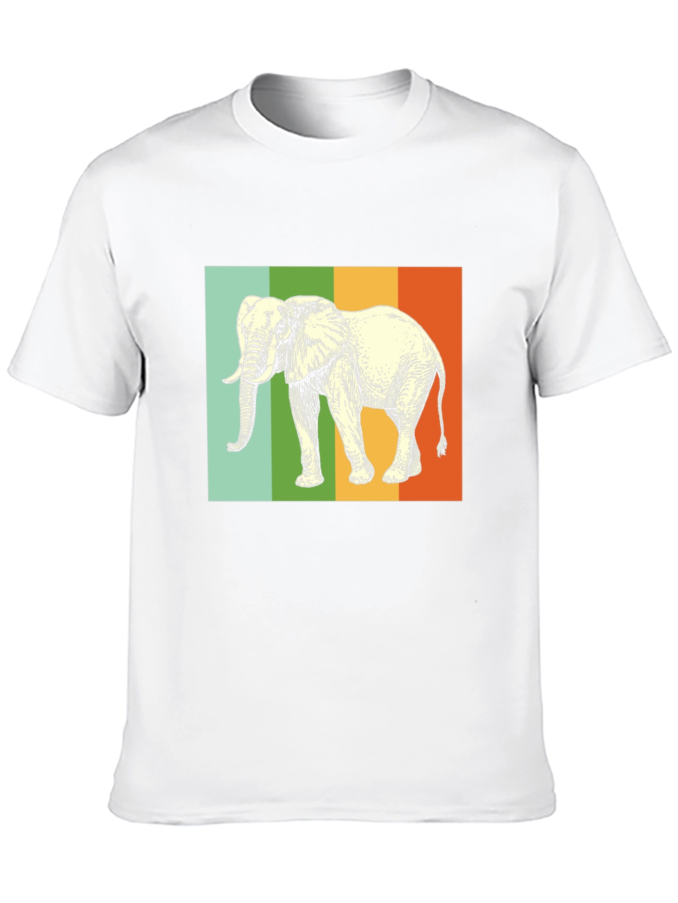 Black Elephant Graphic T-Shirt - Striped Background view 10