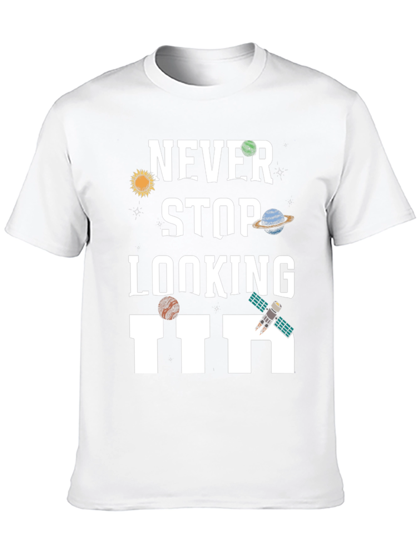 Black Never Stop Looking Up Graphic T-Shirt view 10