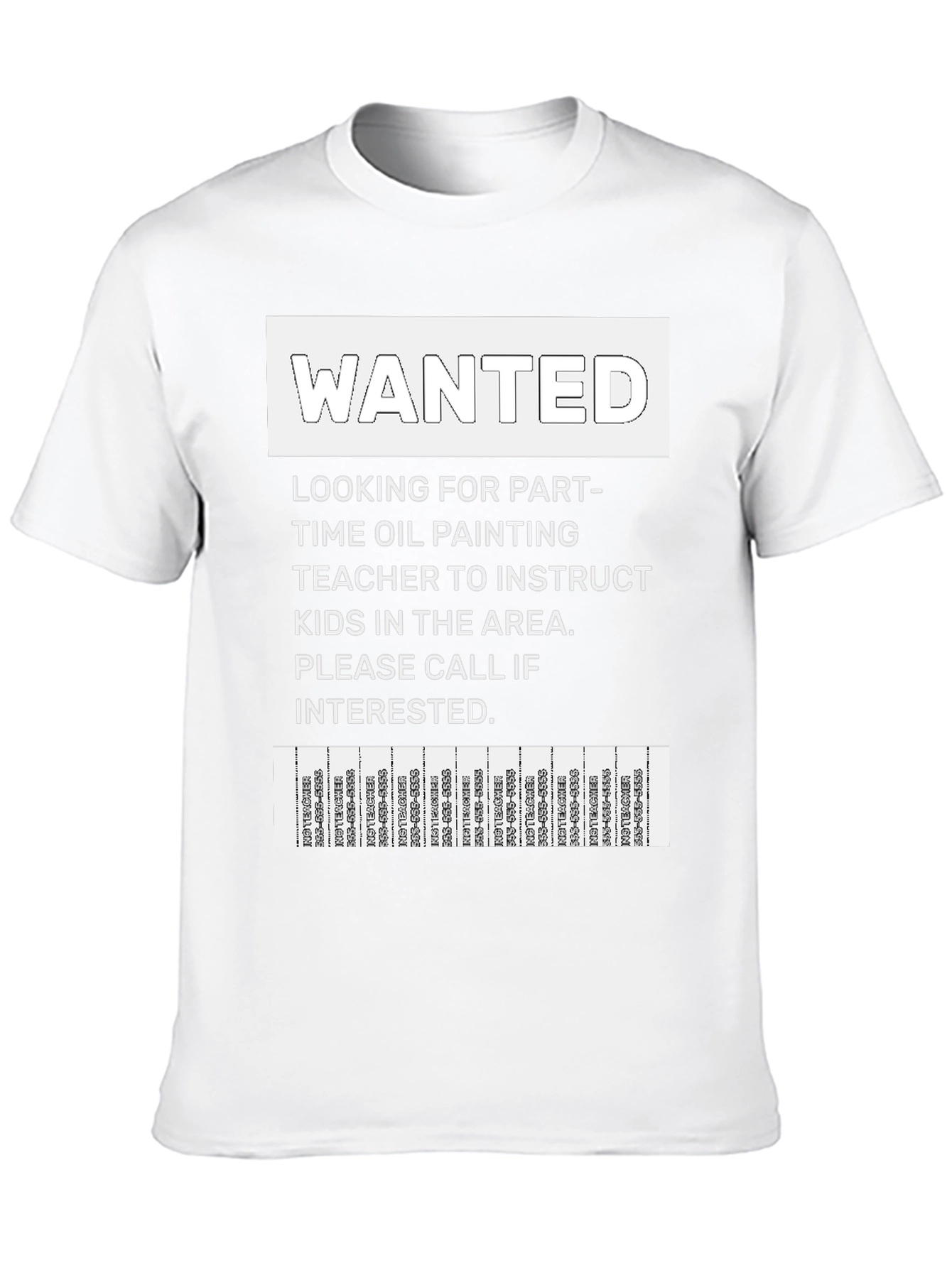 Black Wanted: Oil Painting Teacher T-Shirt view 10