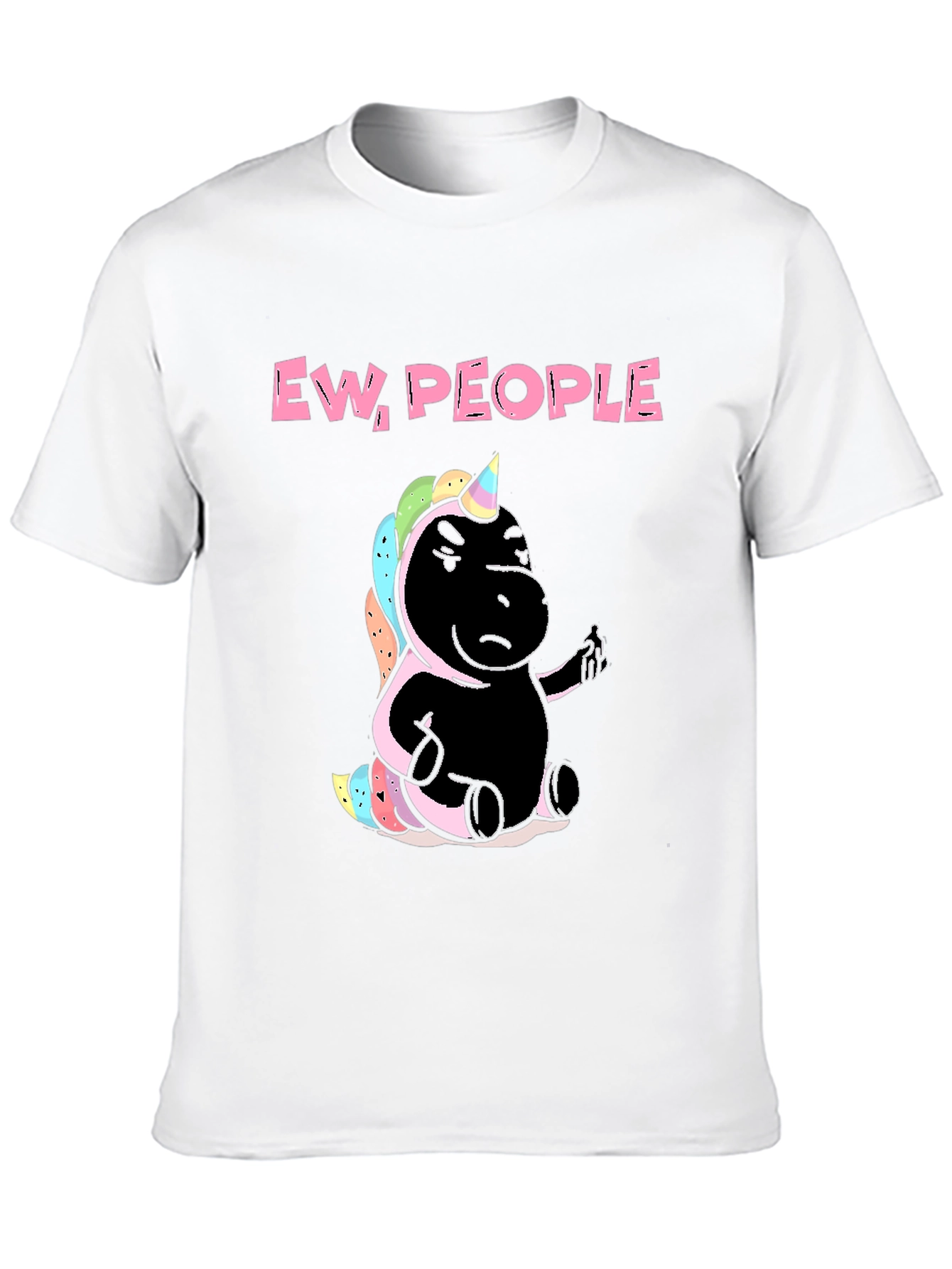 Black Ew People Unicorn Graphic Tee - Black Cotton T-Shirt view 10