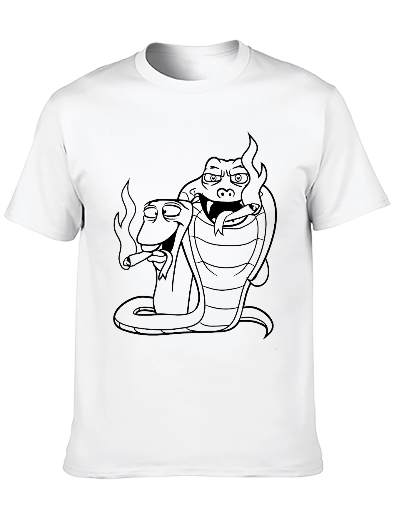 Black Smoking Snakes Graphic Tee - Cool Design view 10