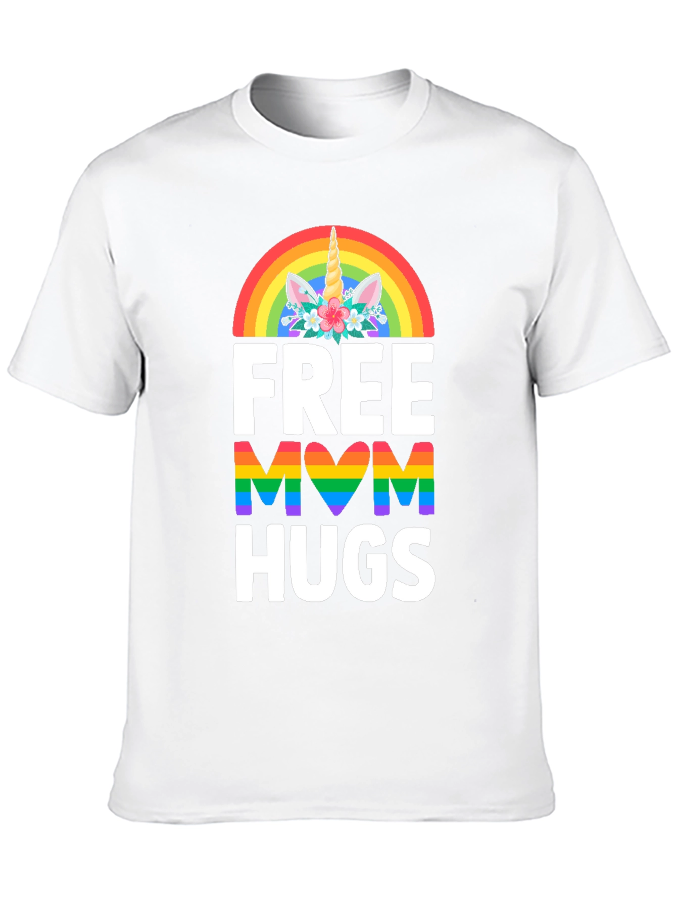 Black Free Mom Hugs Unicorn Rainbow Pride T-Shirt view 10