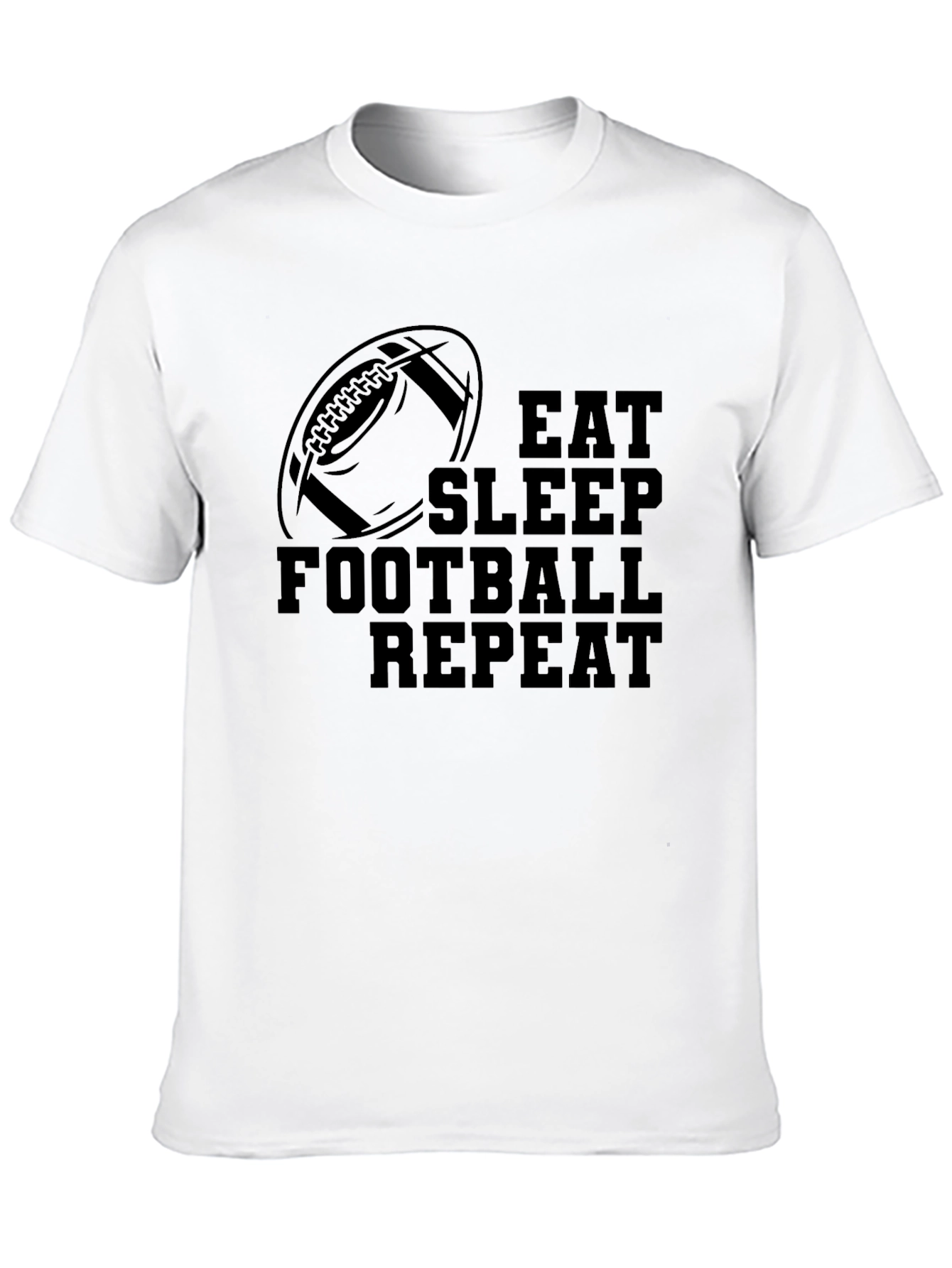 Black Eat Sleep Football Repeat T-Shirt view 10