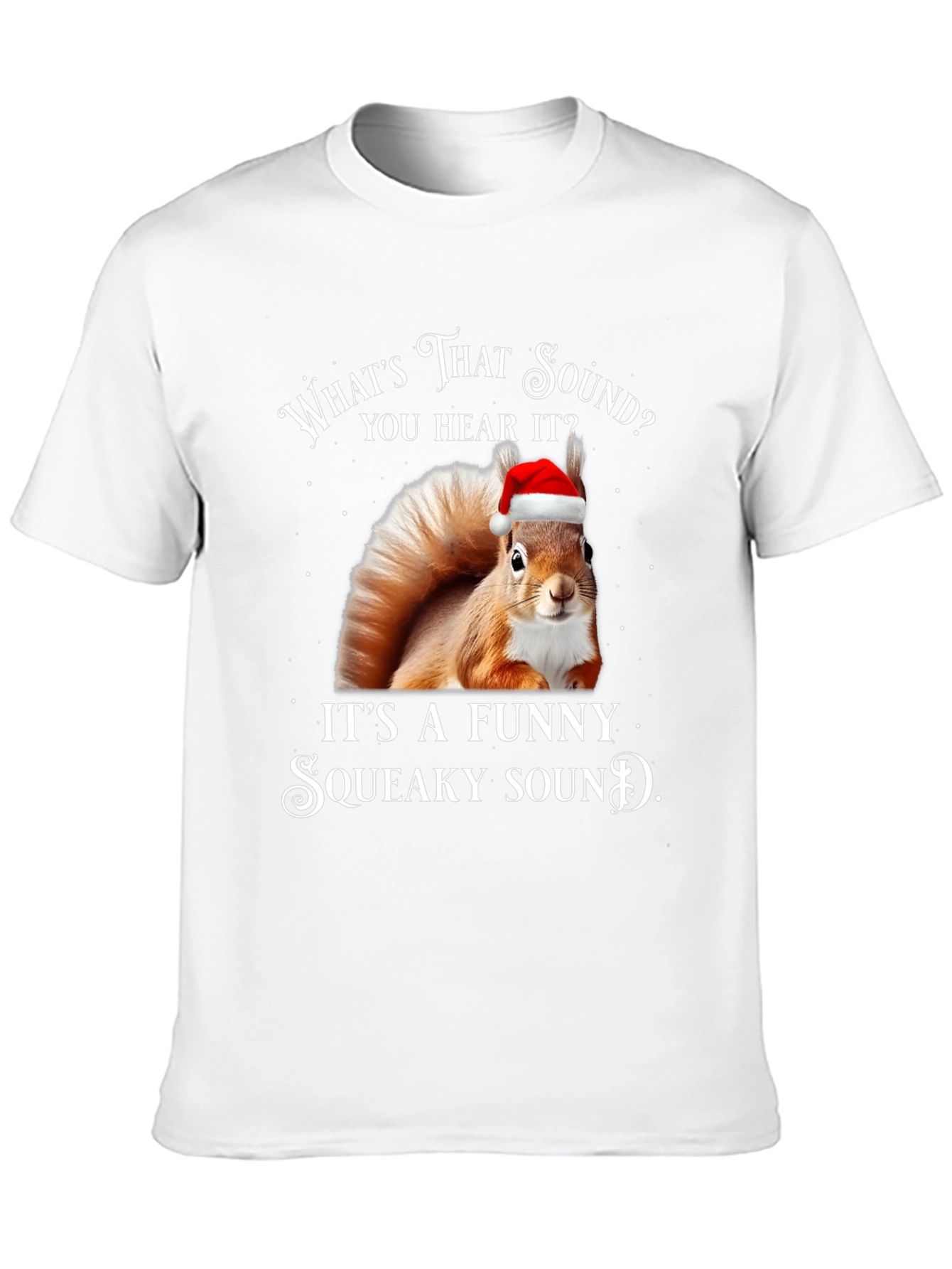 Black Funny Squeaky Sound Squirrel Christmas T-Shirt view 10