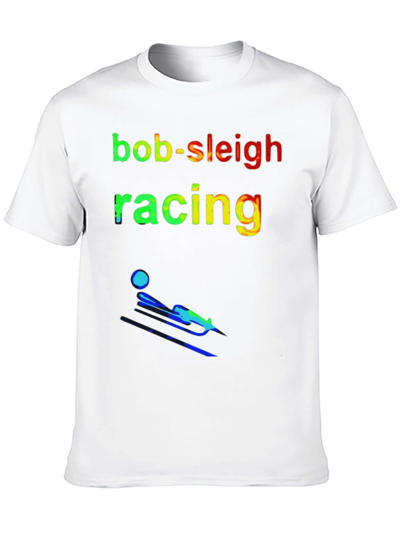 Black Bob-Sleigh Racing T-Shirt - Sporty Design view 10