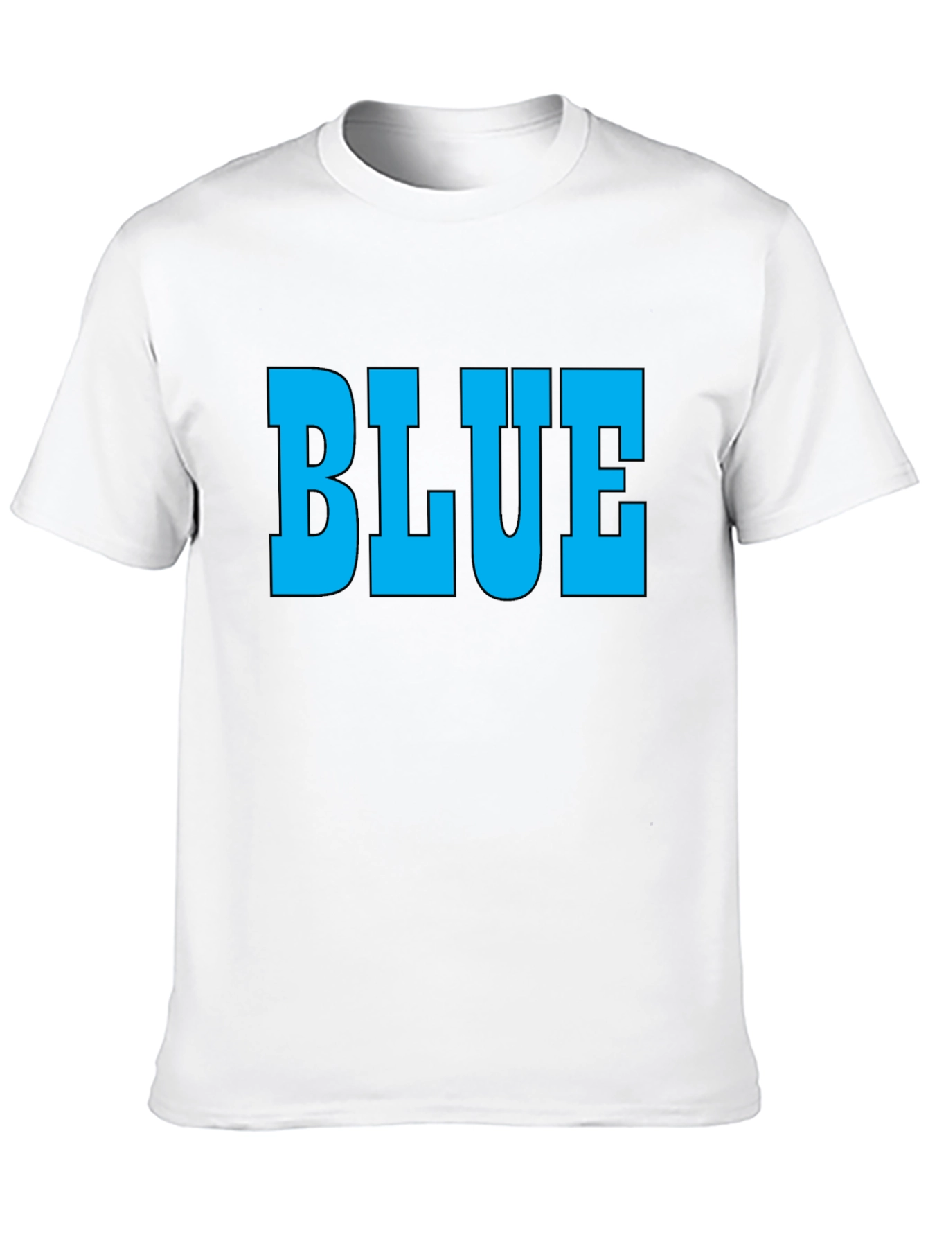 Black Bold "BLUE" Graphic T-Shirt - Classic Crew Neck Tee view 10