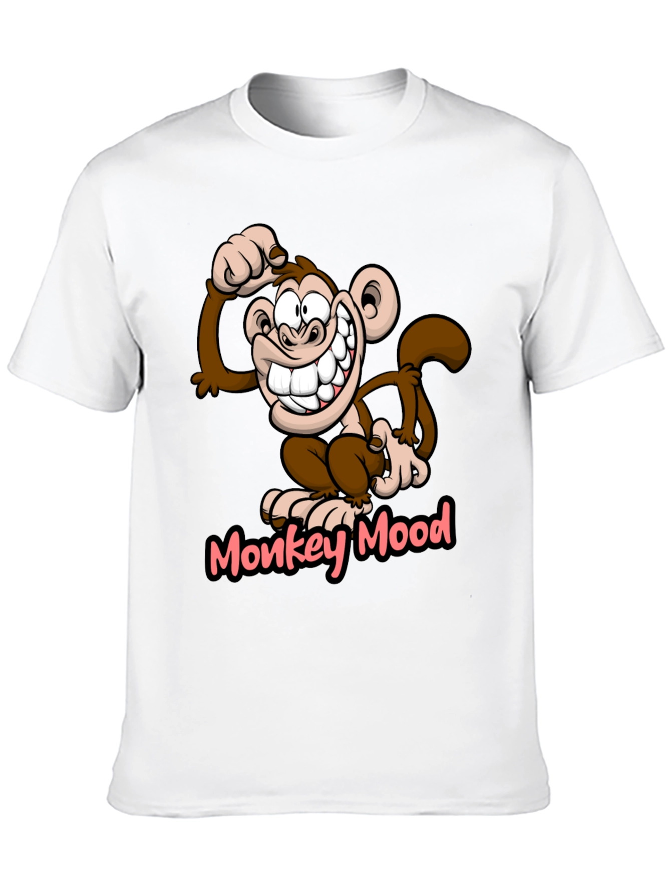 Black Monkey Mood Graphic T-Shirt - Fun Novelty Tee view 10