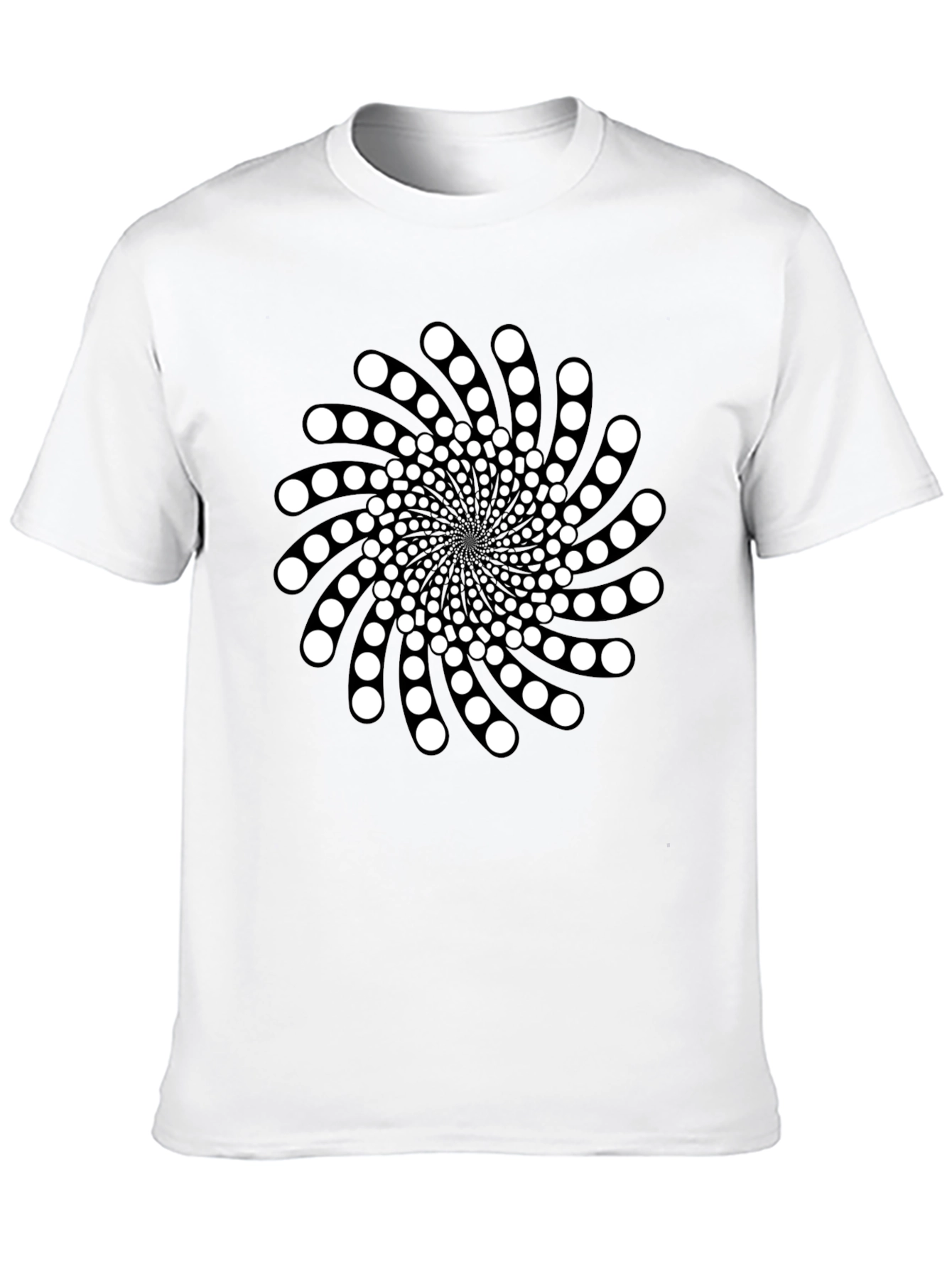 Black Optical Illusion Swirl Graphic T-Shirt view 10