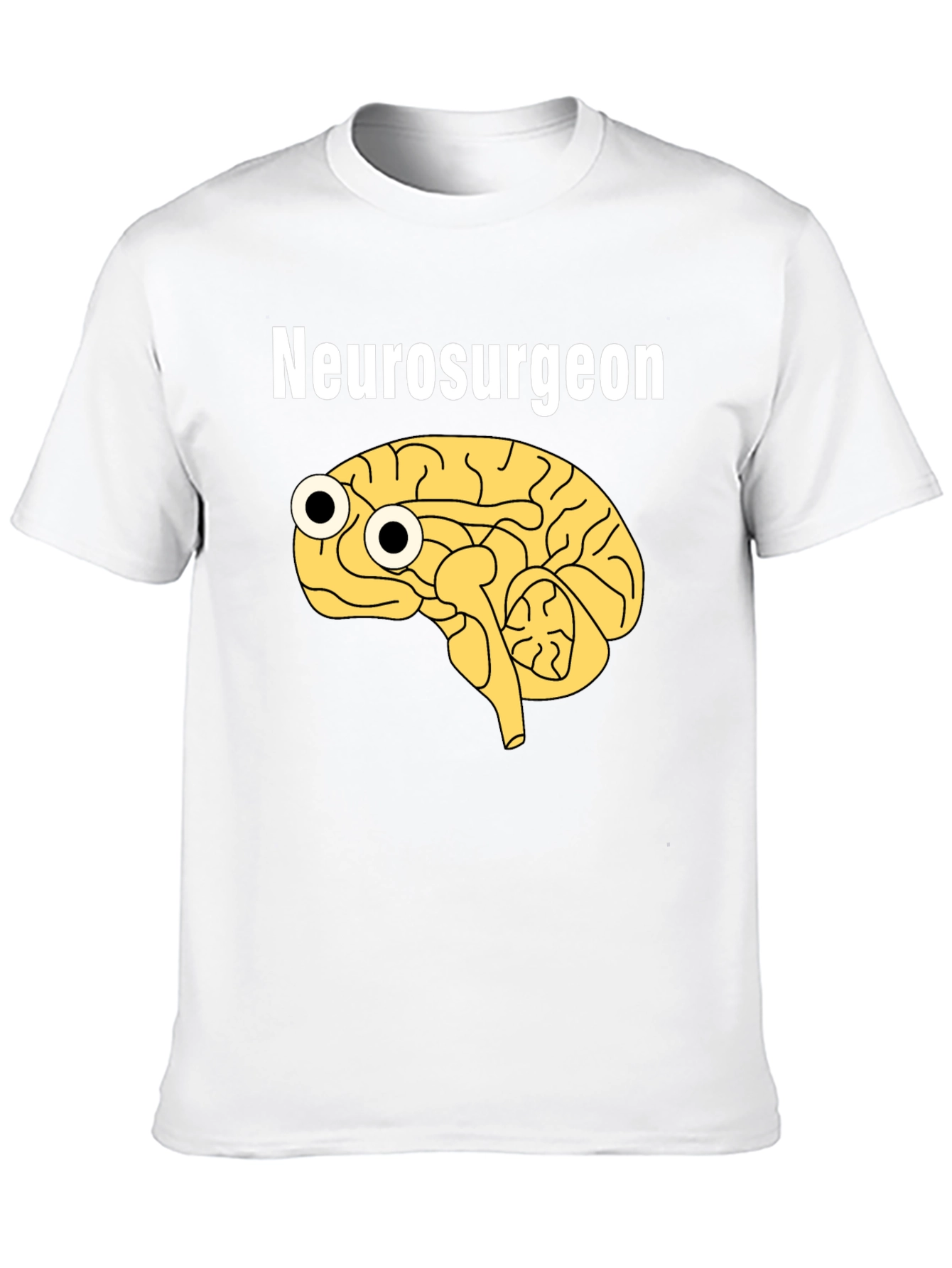 Black Funny Neurosurgeon Brain Googly Eyes Black T-Shirt view 10