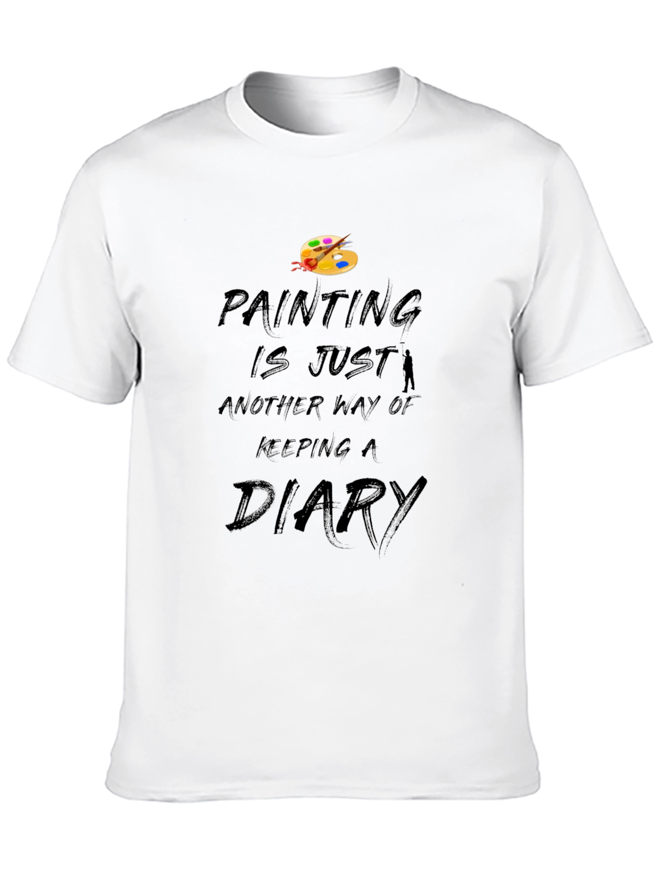 Black Painter's Diary Black T-Shirt view 10