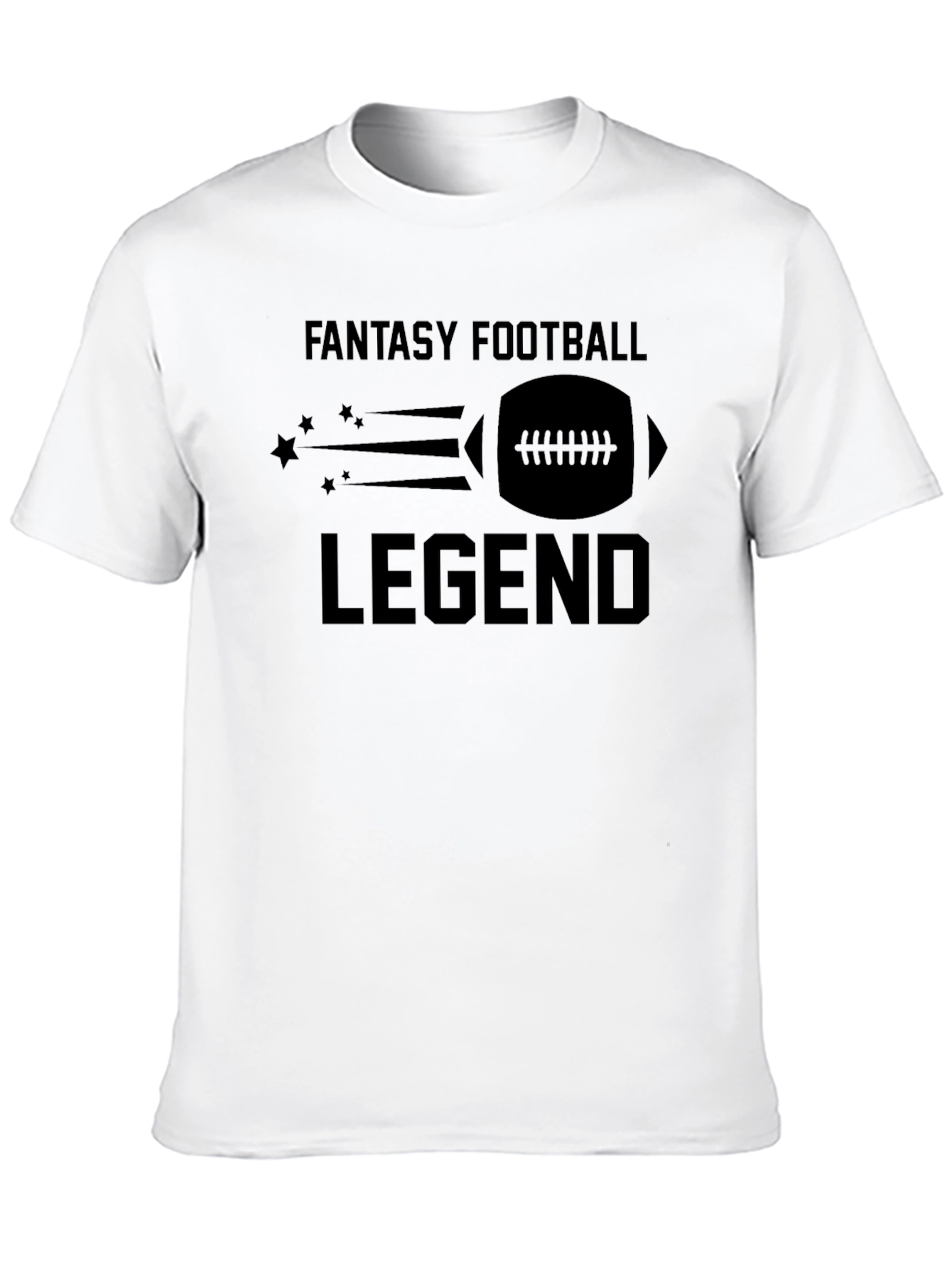 Black Fantasy Football Legend T-Shirt - Black Crew Neck Tee view 10