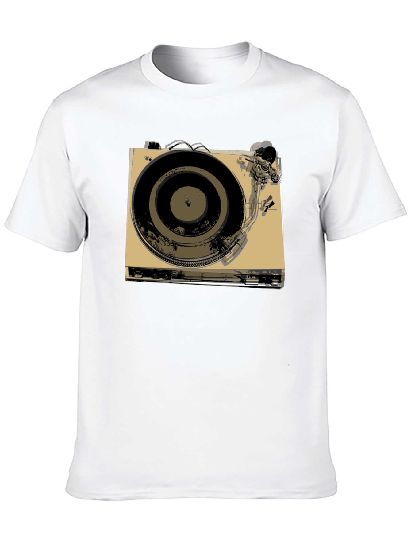 Black Vintage Turntable Graphic Tee - Retro DJ Style view 10