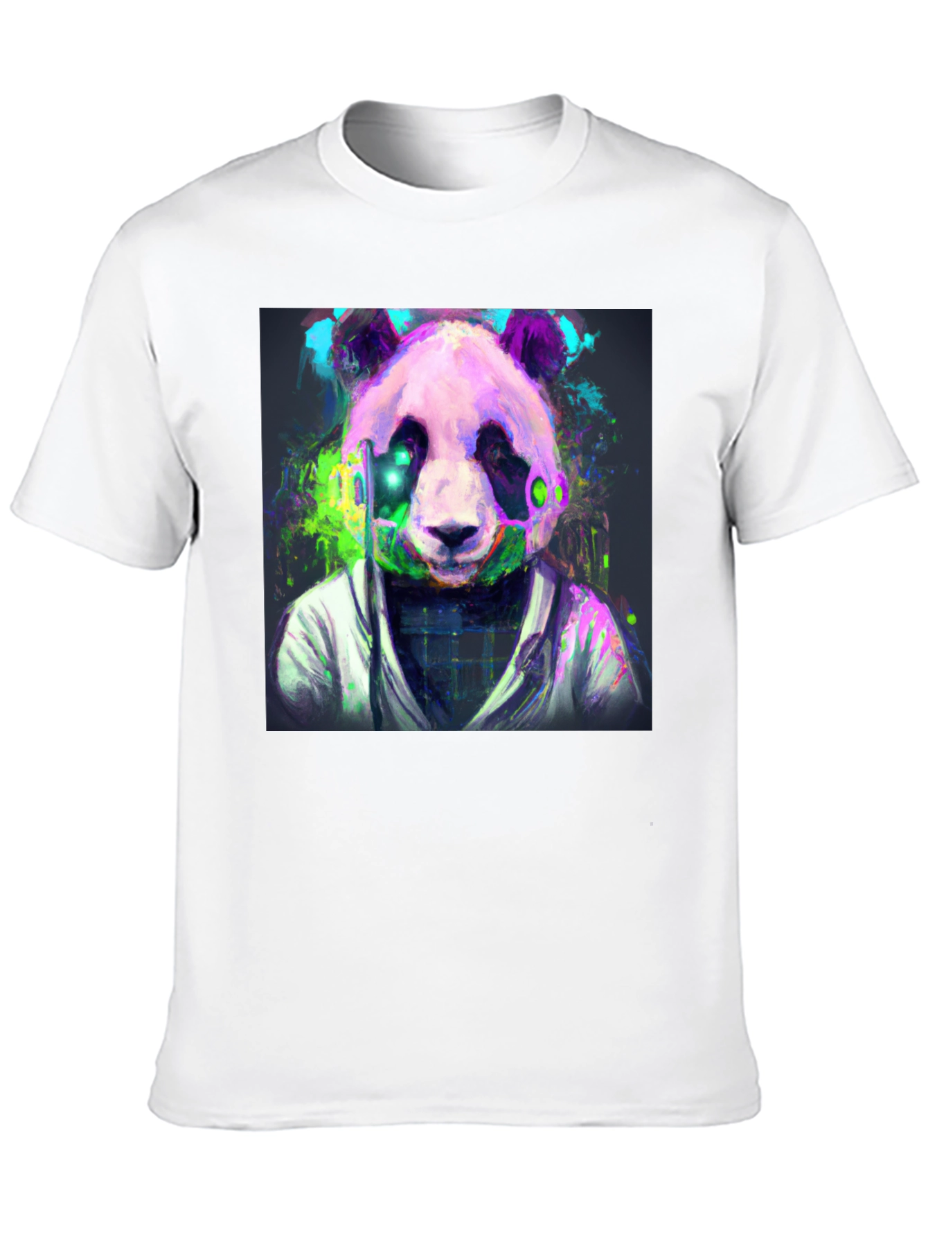 Black Cyber Panda Graphic Tee - Modern Style view 10
