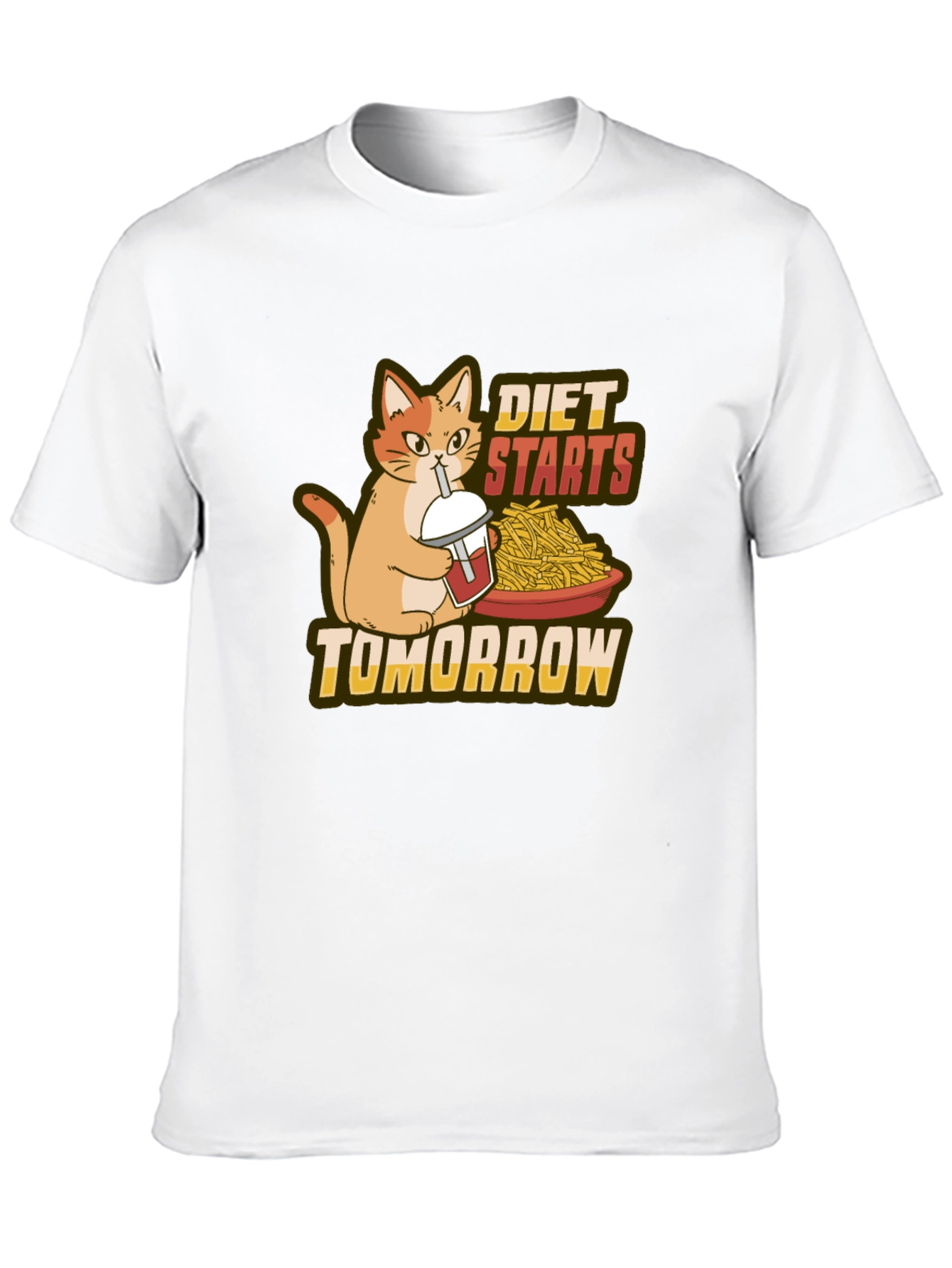 Black Diet Starts Tomorrow Funny Cat T-Shirt view 10