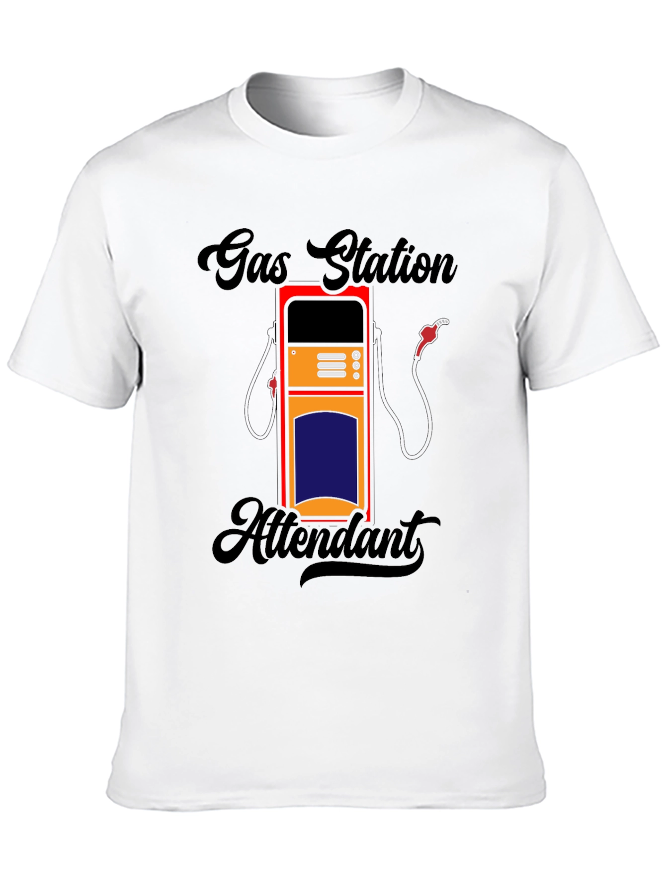 Black Gas Station Attendant Graphic Tee - Black Cotton Comfort view 10