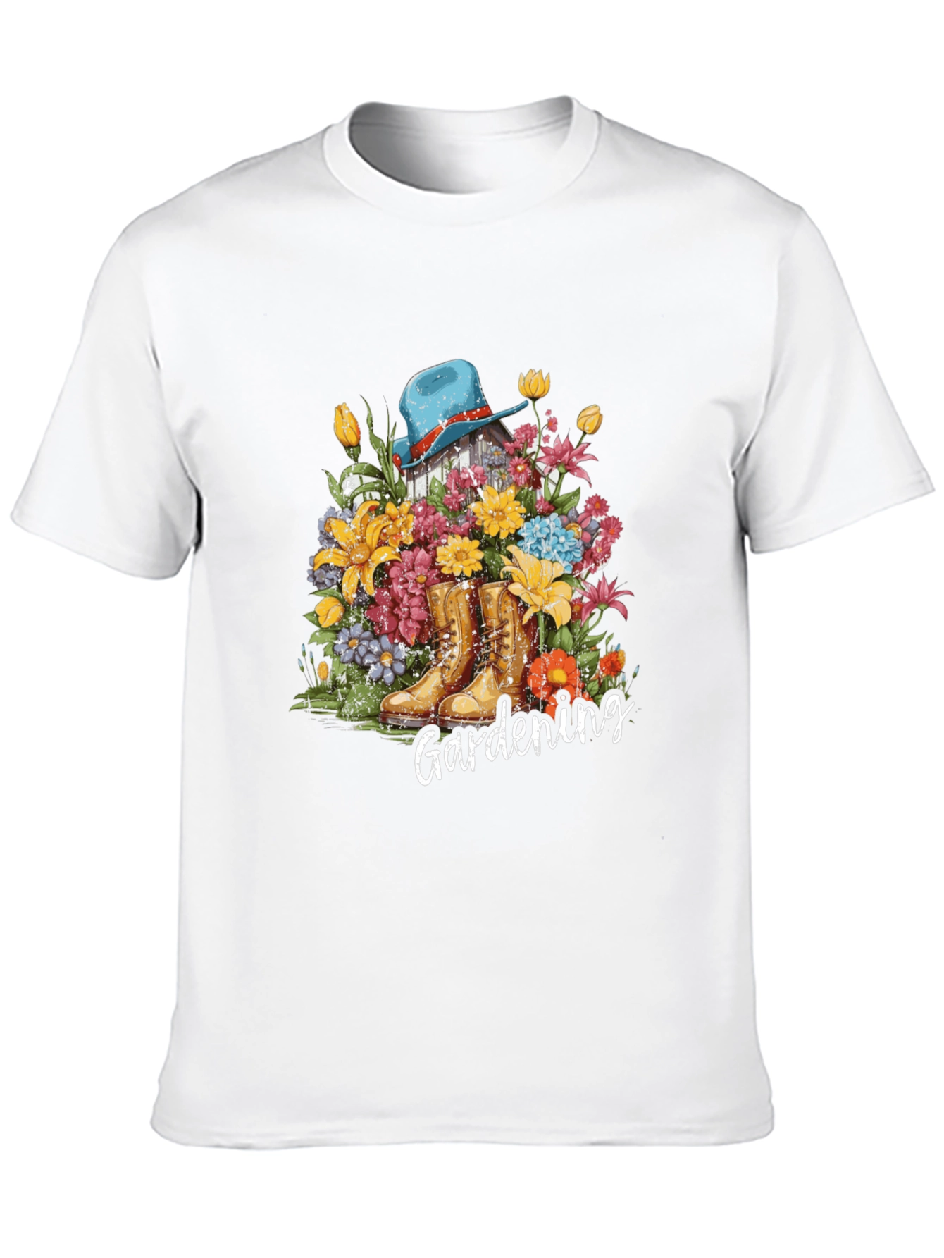 Black Gardening Flower T-Shirt view 10