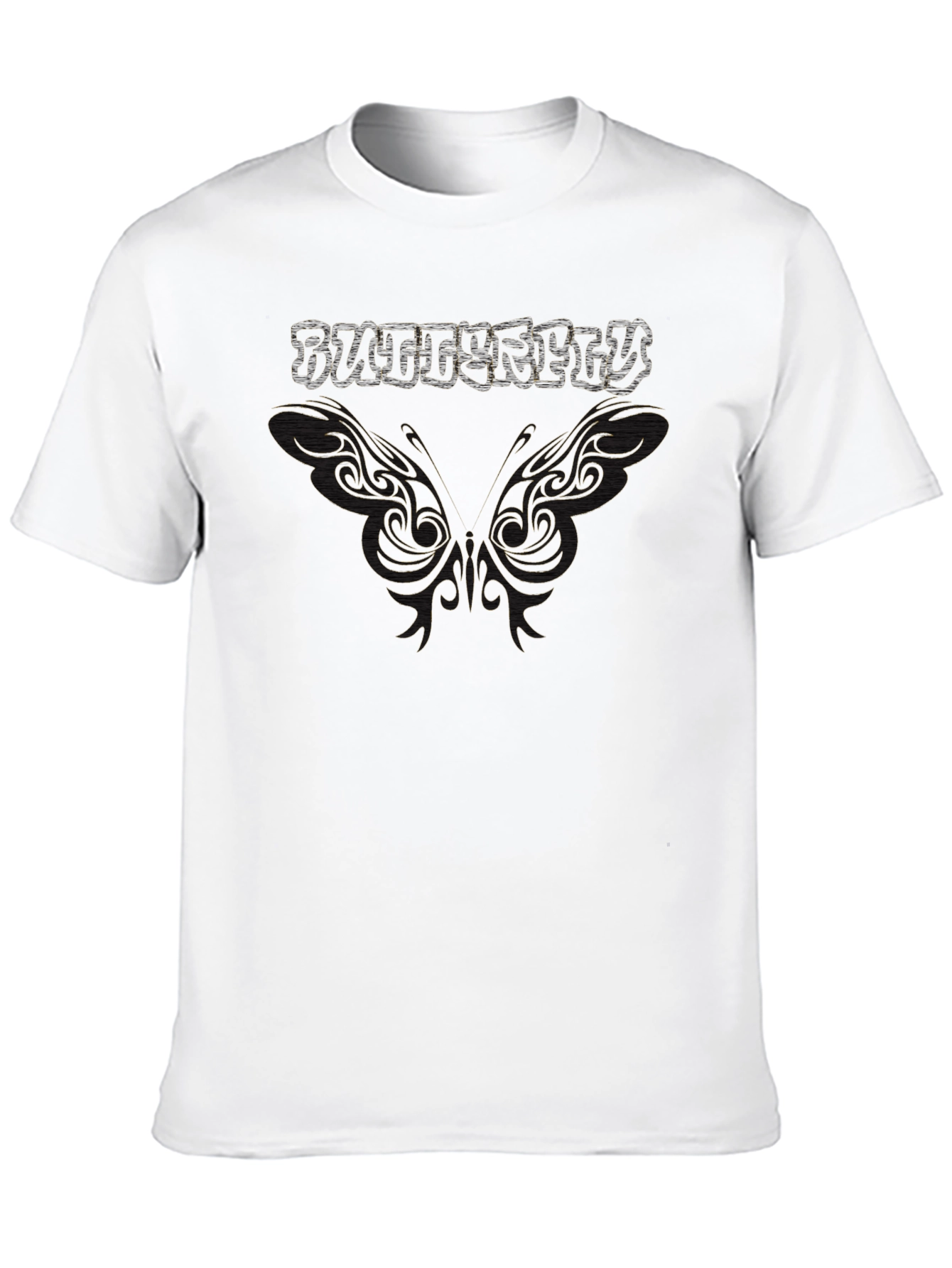 Black Butterfly Graphic Print T-Shirt - Black view 10