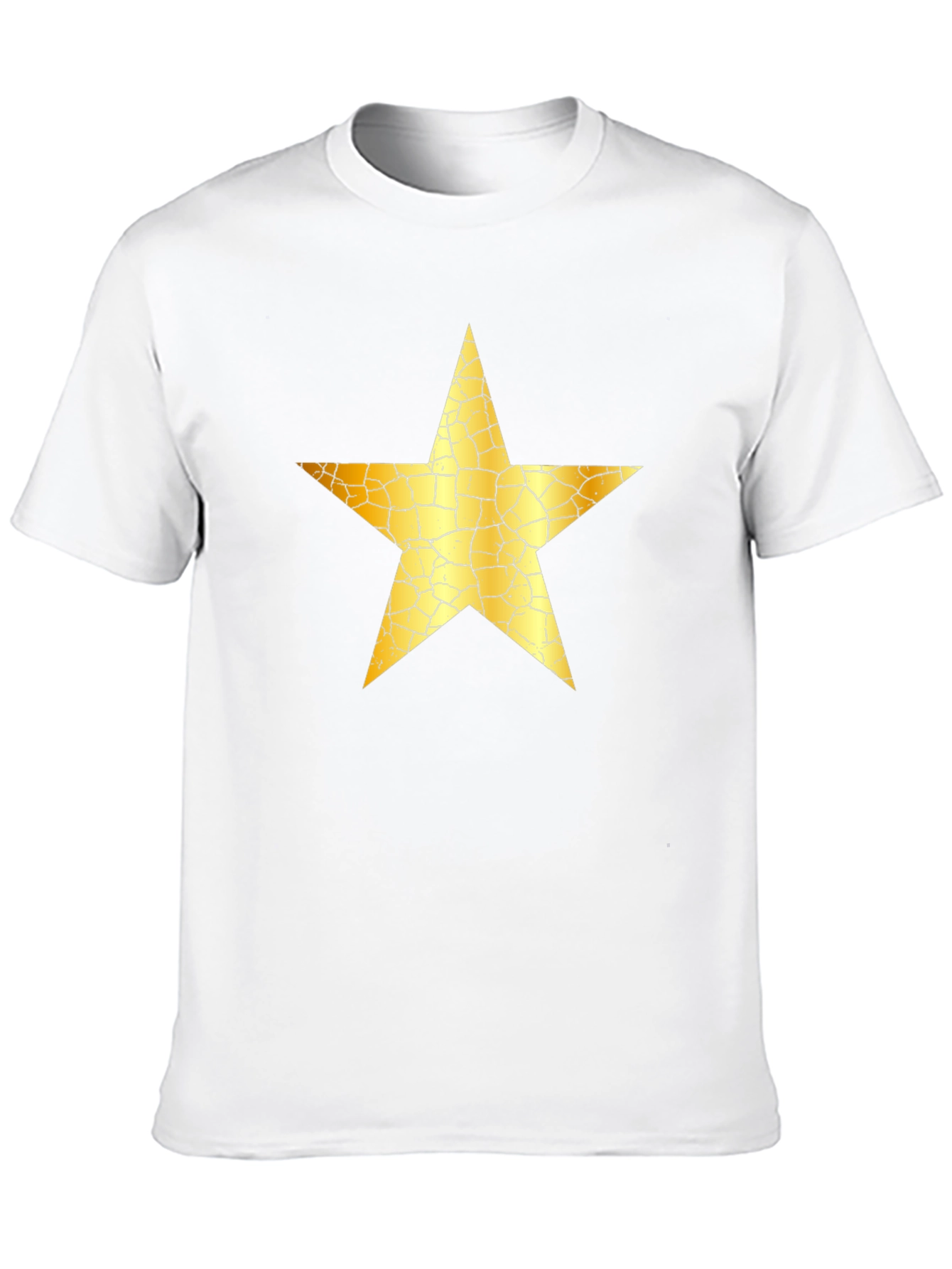 Black Cracked Gold Star Graphic Black T-Shirt view 10
