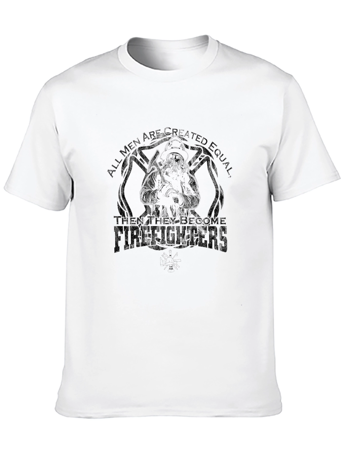 Black Firefighter T-Shirt - All Men Are Created Equal view 10