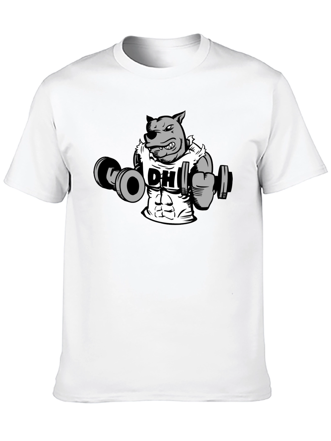 Black Dog Lifting Weights Graphic T-Shirt view 10