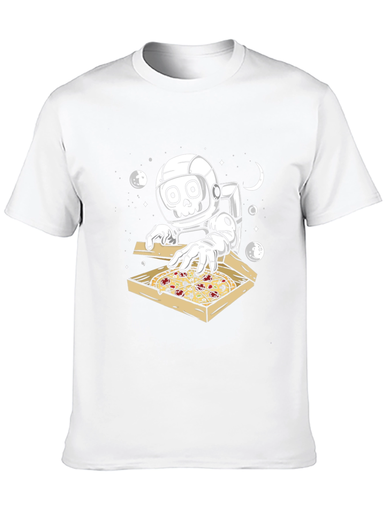 Black Astronaut Pizza Lover Graphic T-Shirt view 10