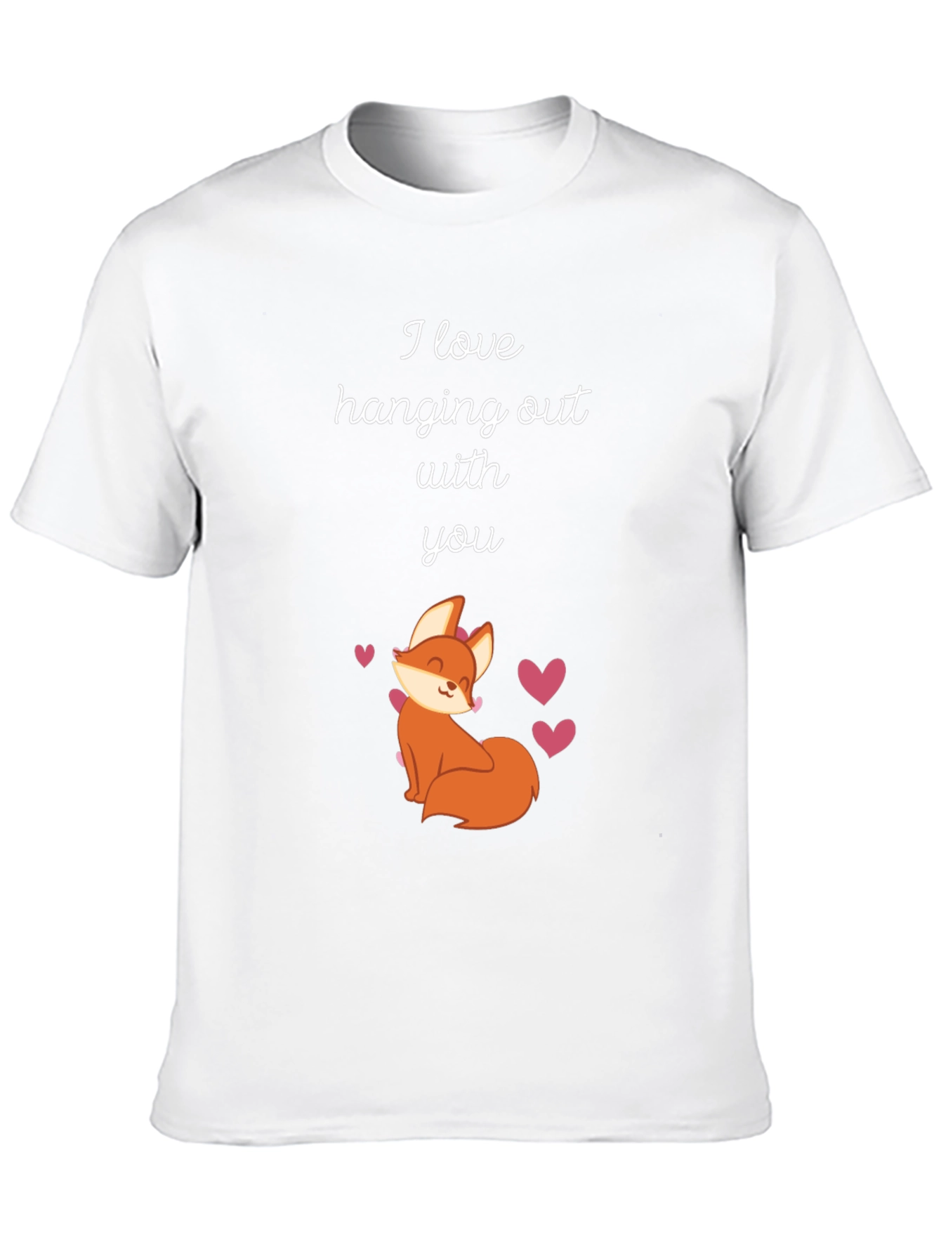 Black Cute Fox T-Shirt - I Love Hanging Out With You! view 10
