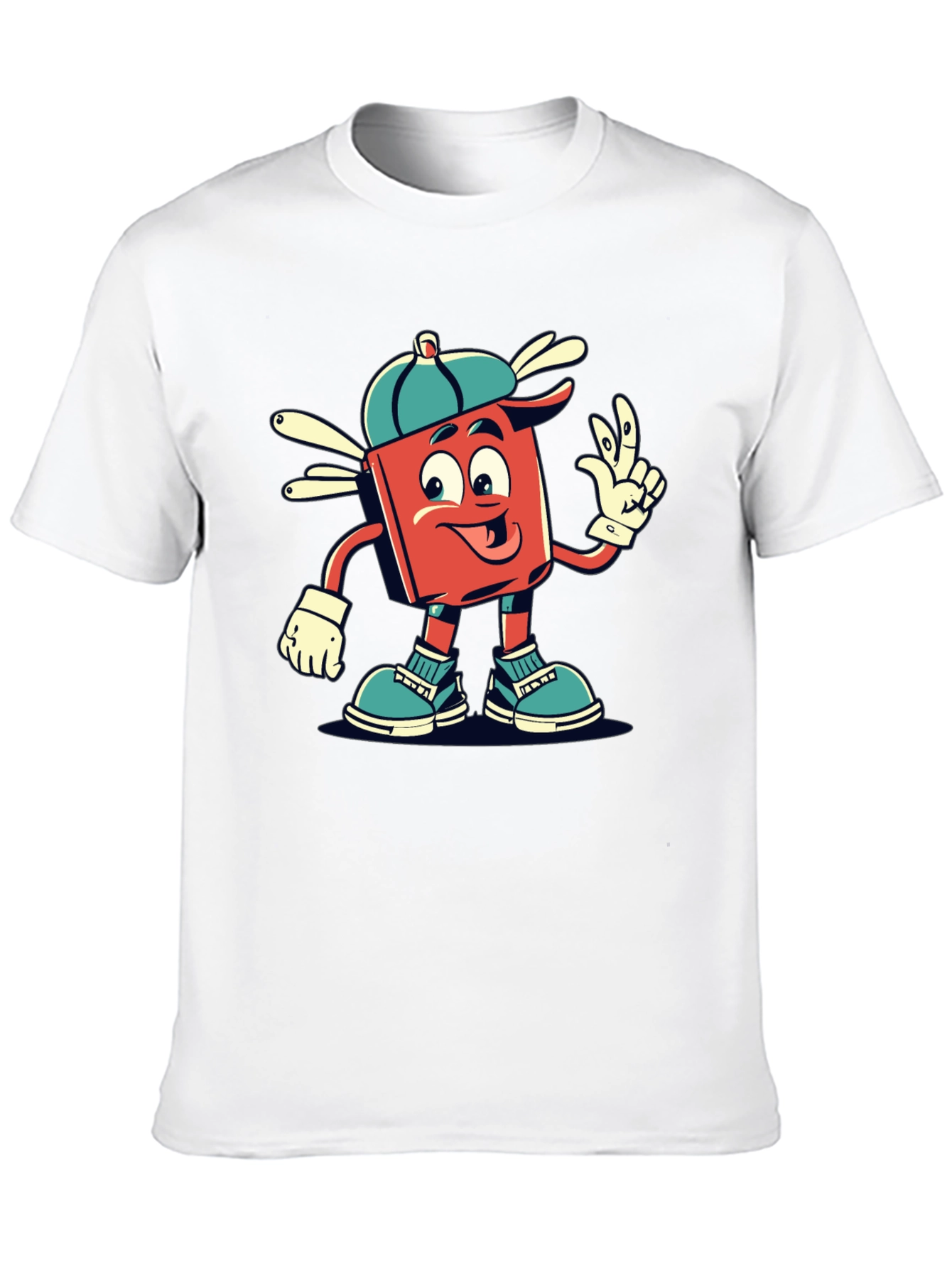 Black Retro Cartoon Graphic Tee - Cool Character Design view 10